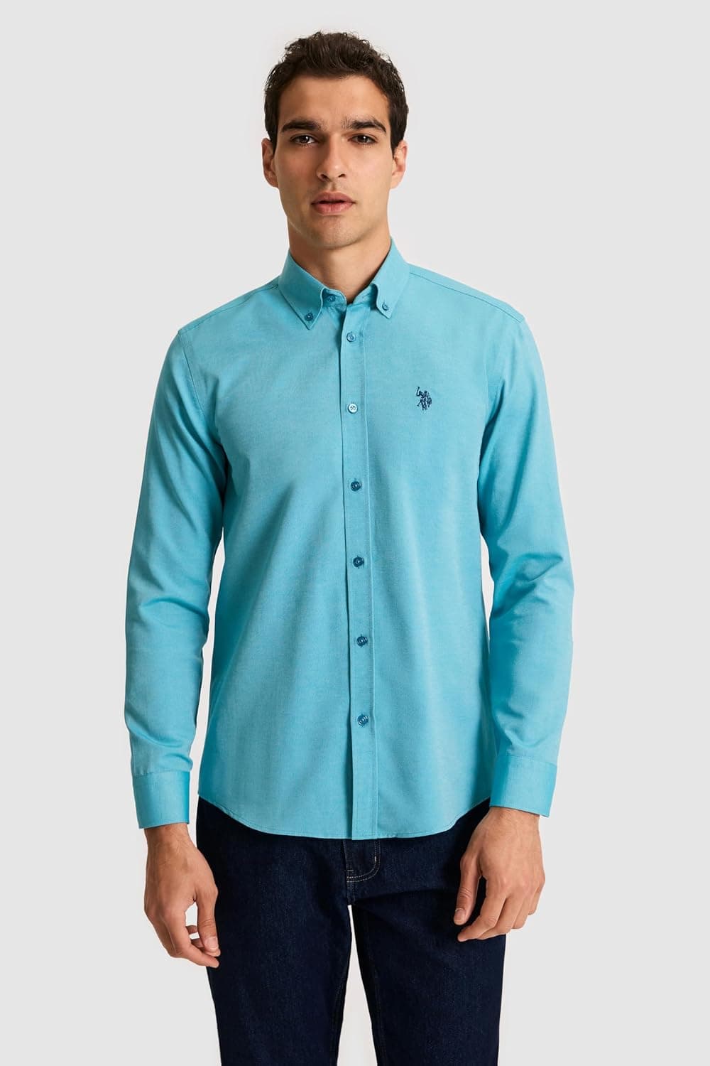 پیراهن مردانه آستینبلند ساده سبز تیره U.S. POLO ASSN. مدل 50324708 VR079 پیراهن مردانه آستینبلند ساده سبز تیره U.S. POLO ASSN. مدل 50324708 VR079