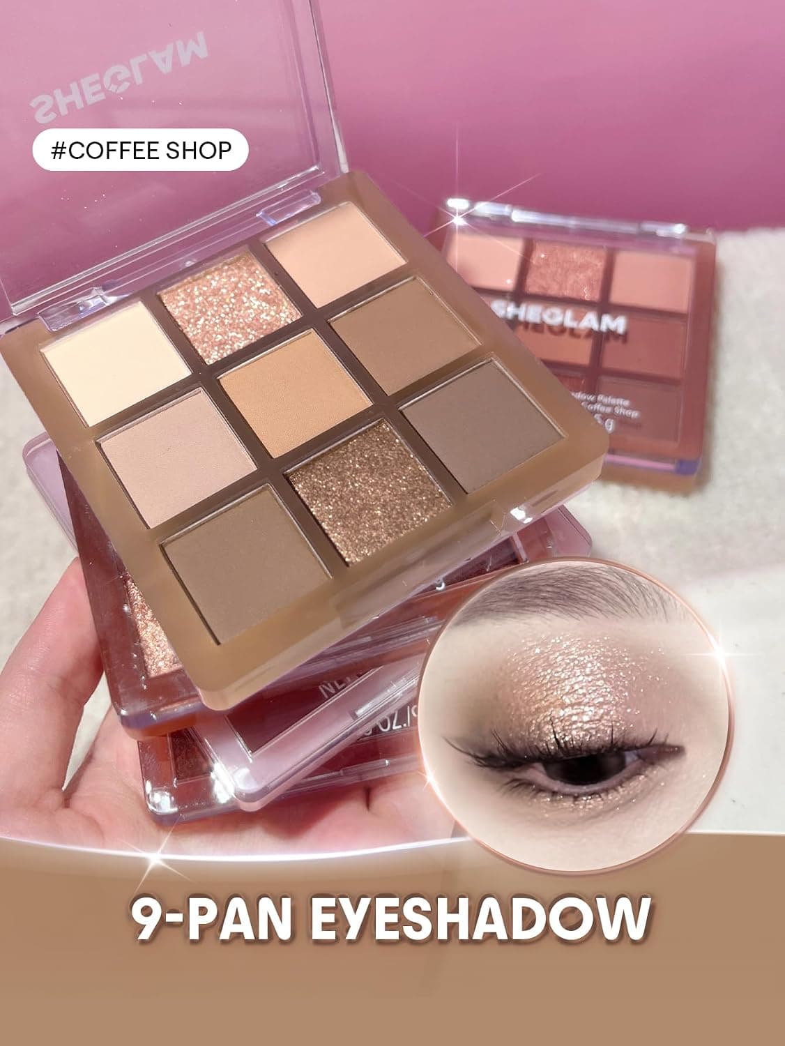 پالت سایه چشم SHEGLAM 9 رنگه مات و شاین Coffee Shop پالت سایه چشم SHEGLAM 9 رنگه مات و شاین Coffee Shop
