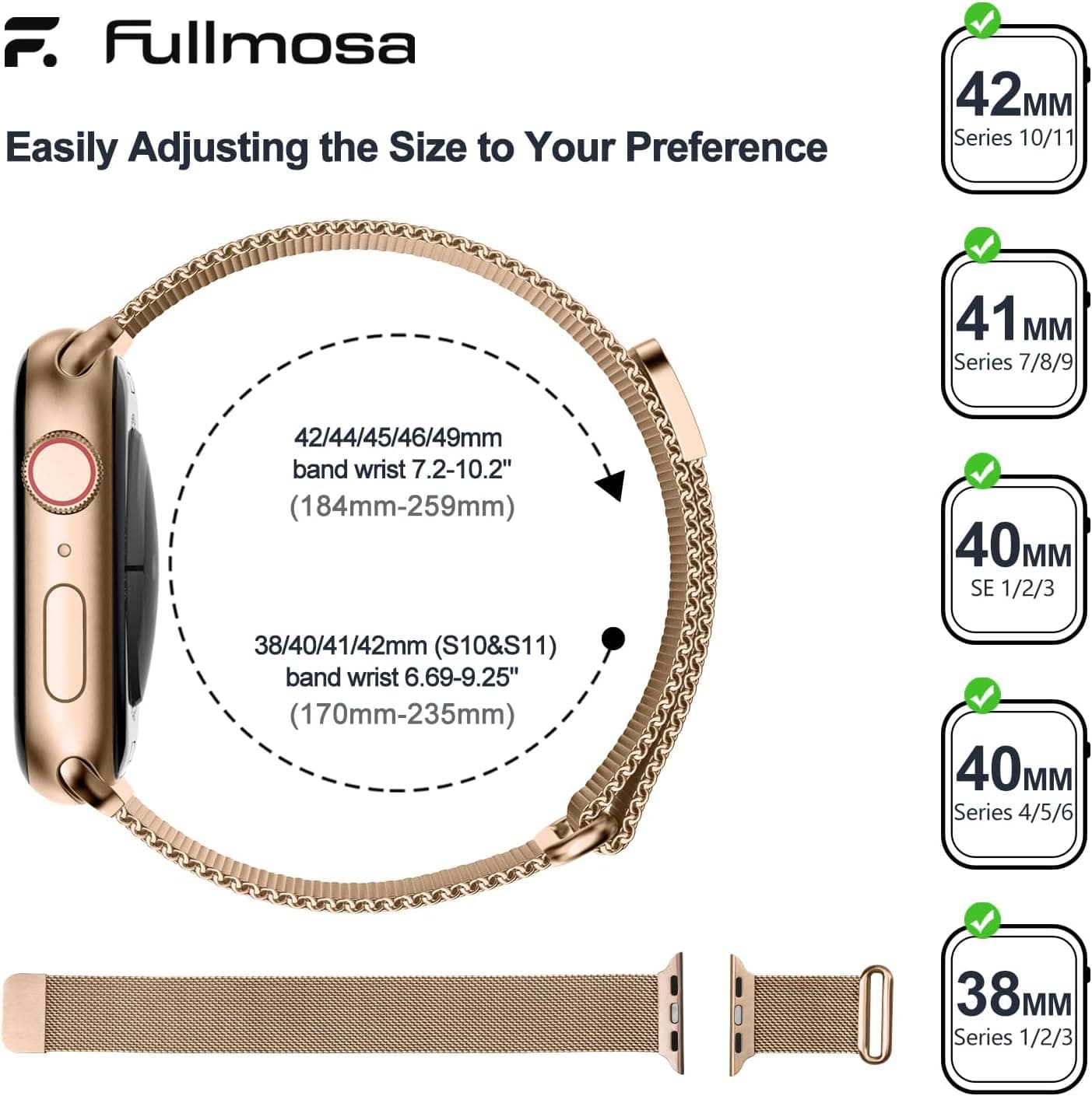 بند ساعت زنانه و مردانه Fullmosa میلانی سازگار با Apple Watch بند ساعت زنانه و مردانه Fullmosa میلانی سازگار با Apple Watch