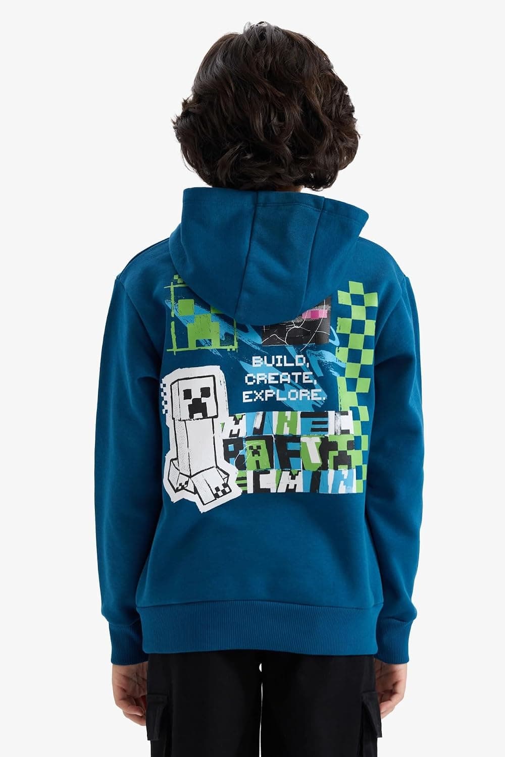 سوئیشرت کاپوتدار پسرانه DeFacto Minecraft مدل G6915A825CW سوئیشرت کاپوتدار پسرانه DeFacto Minecraft مدل G6915A825CW