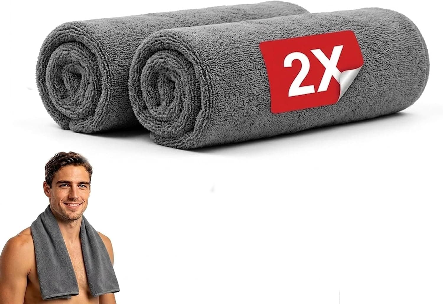 حوله ورزشی Wonkey میکروفیبر سبک خشکشونده 30x100 cm بسته 2 عددی خاکستری حوله ورزشی Wonkey میکروفیبر سبک خشکشونده 30x100 cm بسته 2 عددی خاکستری