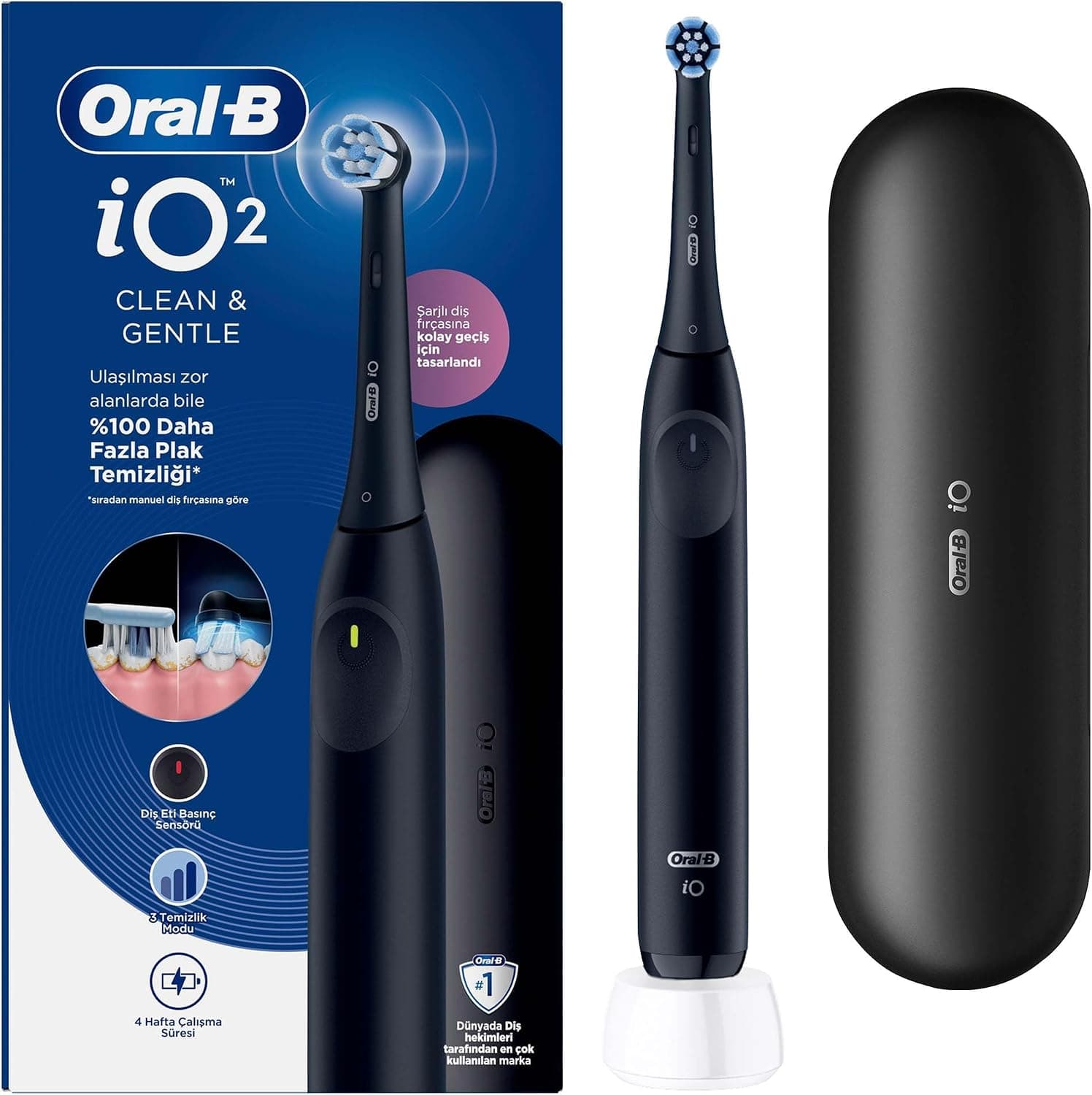 مسواک برقی Oral-B مدل iO2 مشکی شارژی با کیف مسافرتی مسواک برقی Oral-B مدل iO2 مشکی شارژی با کیف مسافرتی