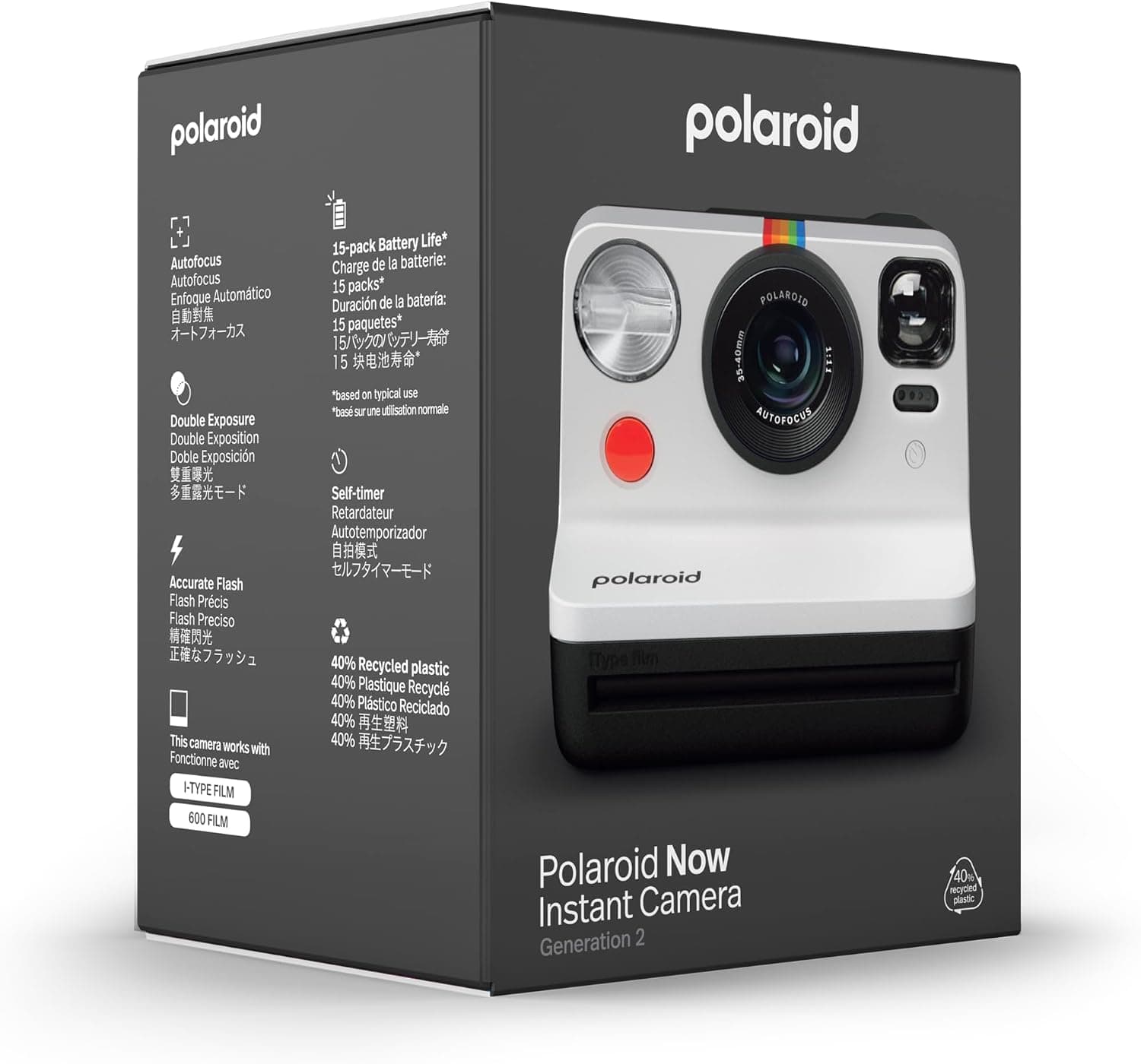 دوربین فوری Polaroid Now Gen 2 مشکی و سفید دوربین فوری Polaroid Now Gen 2 مشکی و سفید