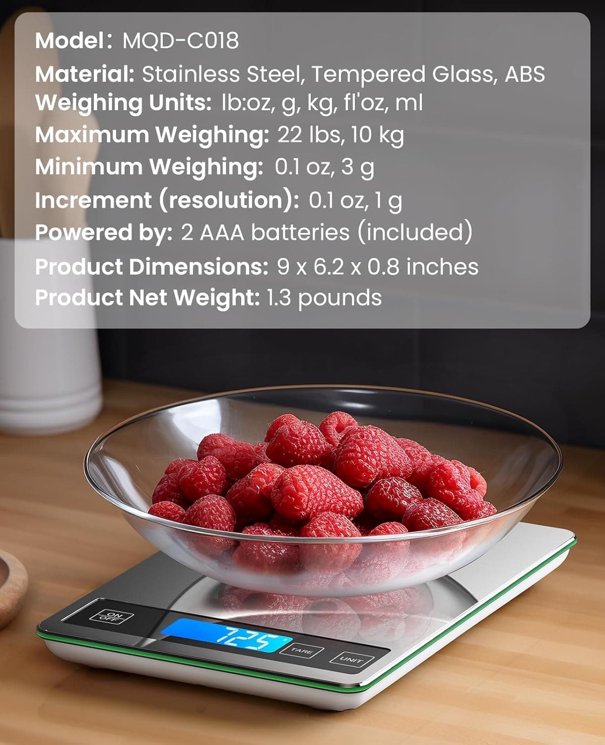 ترازو آشپزخانه دیجیتال Nicewell با ظرفیت 22lb و دقت 1g/0.1oz خاکستری نقرهای ترازو آشپزخانه دیجیتال Nicewell با ظرفیت 22lb و دقت 1g/0.1oz خاکستری نقرهای