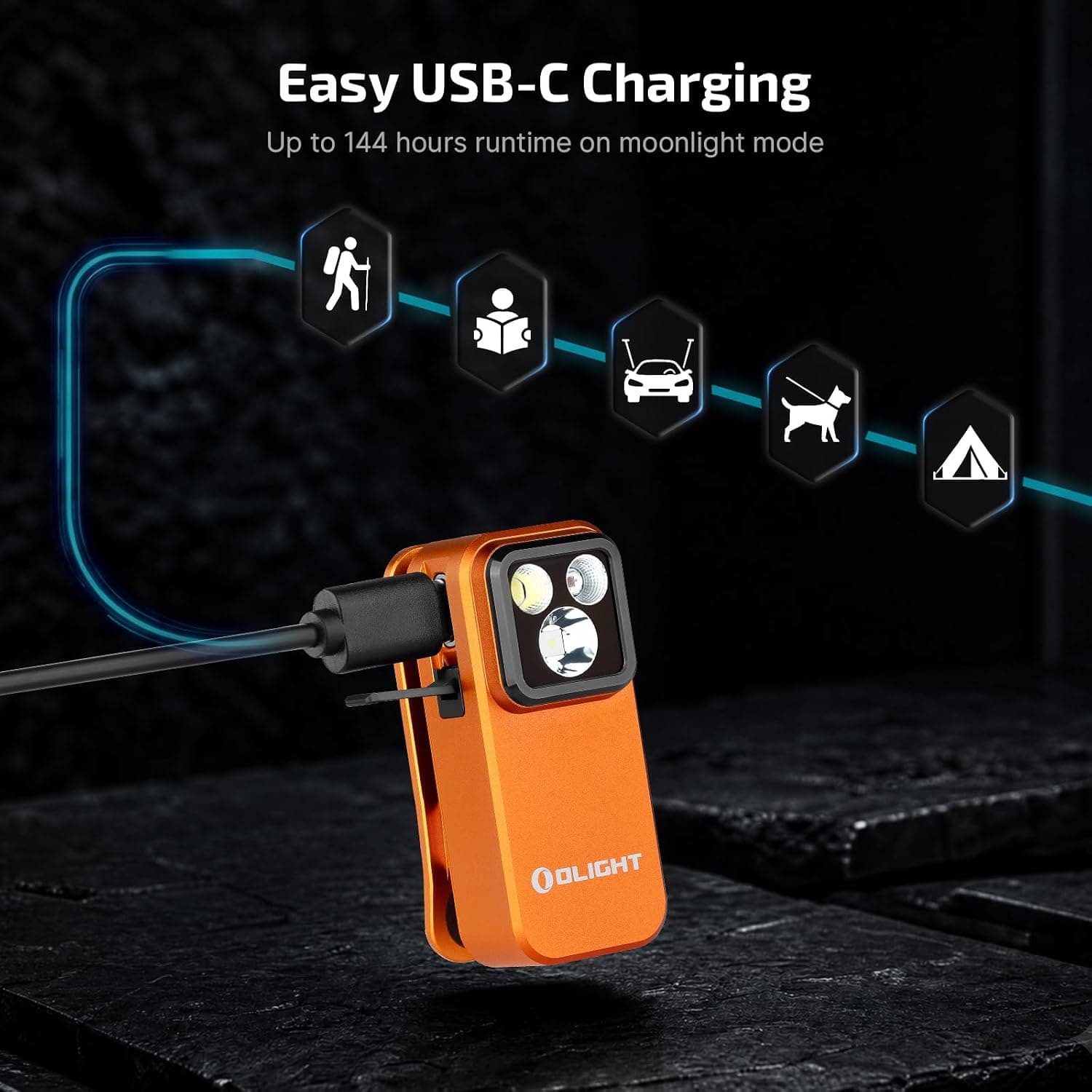 چراغقوه گیرهای شارژی EDC OLIGHT نارنجی مدل Oclip Pro چراغقوه گیرهای شارژی EDC OLIGHT نارنجی مدل Oclip Pro