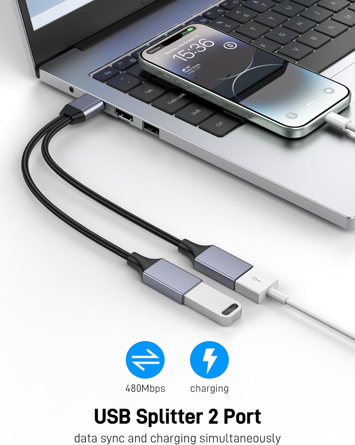 اسپلیتر USB یک به دو KAYQINHO کابل نر به دو ماده اسپلیتر USB یک به دو KAYQINHO کابل نر به دو ماده