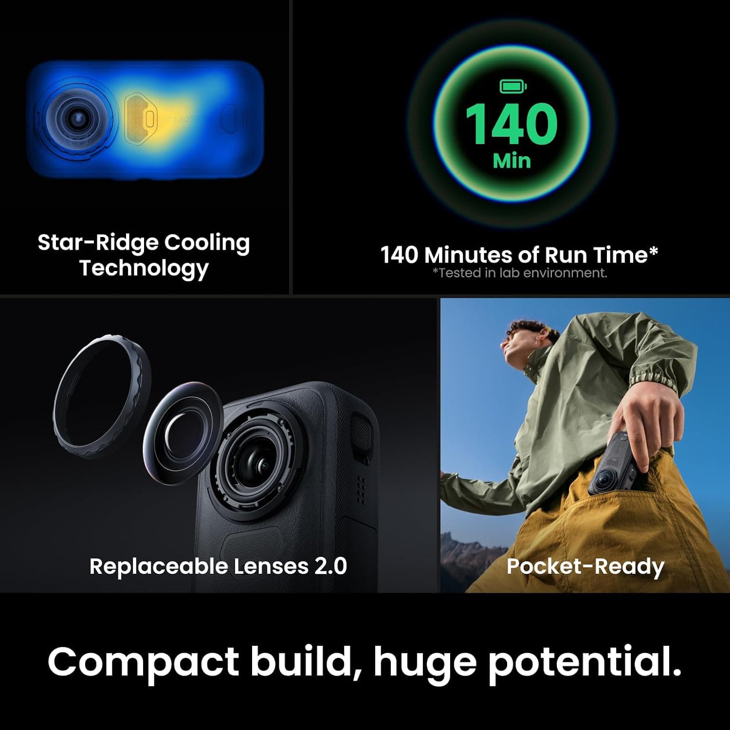 دوربین 360 درجه Insta360 مشکی 8K با سنسورهای 1/1.1'' و بسته لوازم ضروری مدل X6 دوربین 360 درجه Insta360 مشکی 8K با سنسورهای 1/1.1'' و بسته لوازم ضروری مدل X6