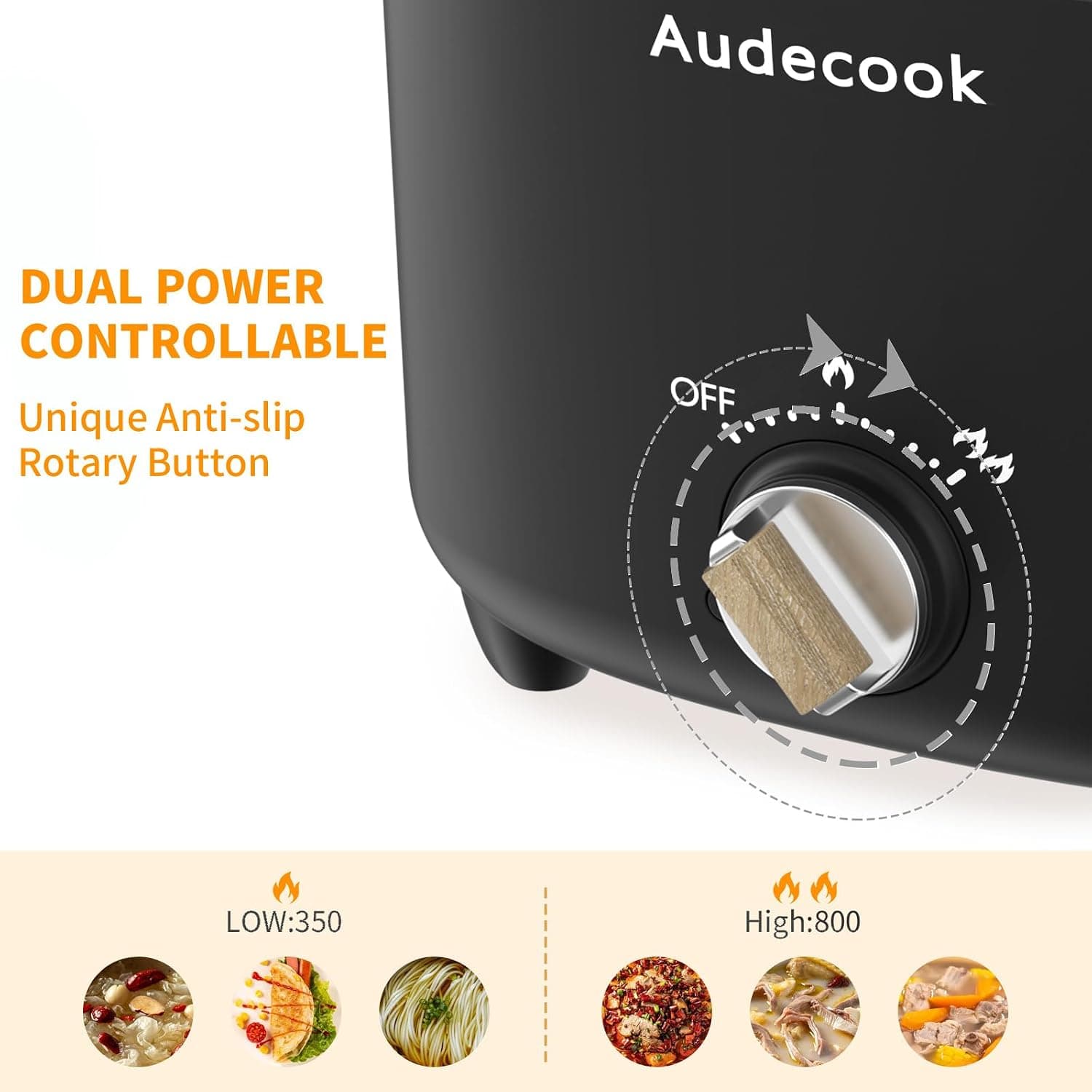هات پات برقی قابل حمل Audecook 2.5L با پوشش نچسب مشکی هات پات برقی قابل حمل Audecook 2.5L با پوشش نچسب مشکی