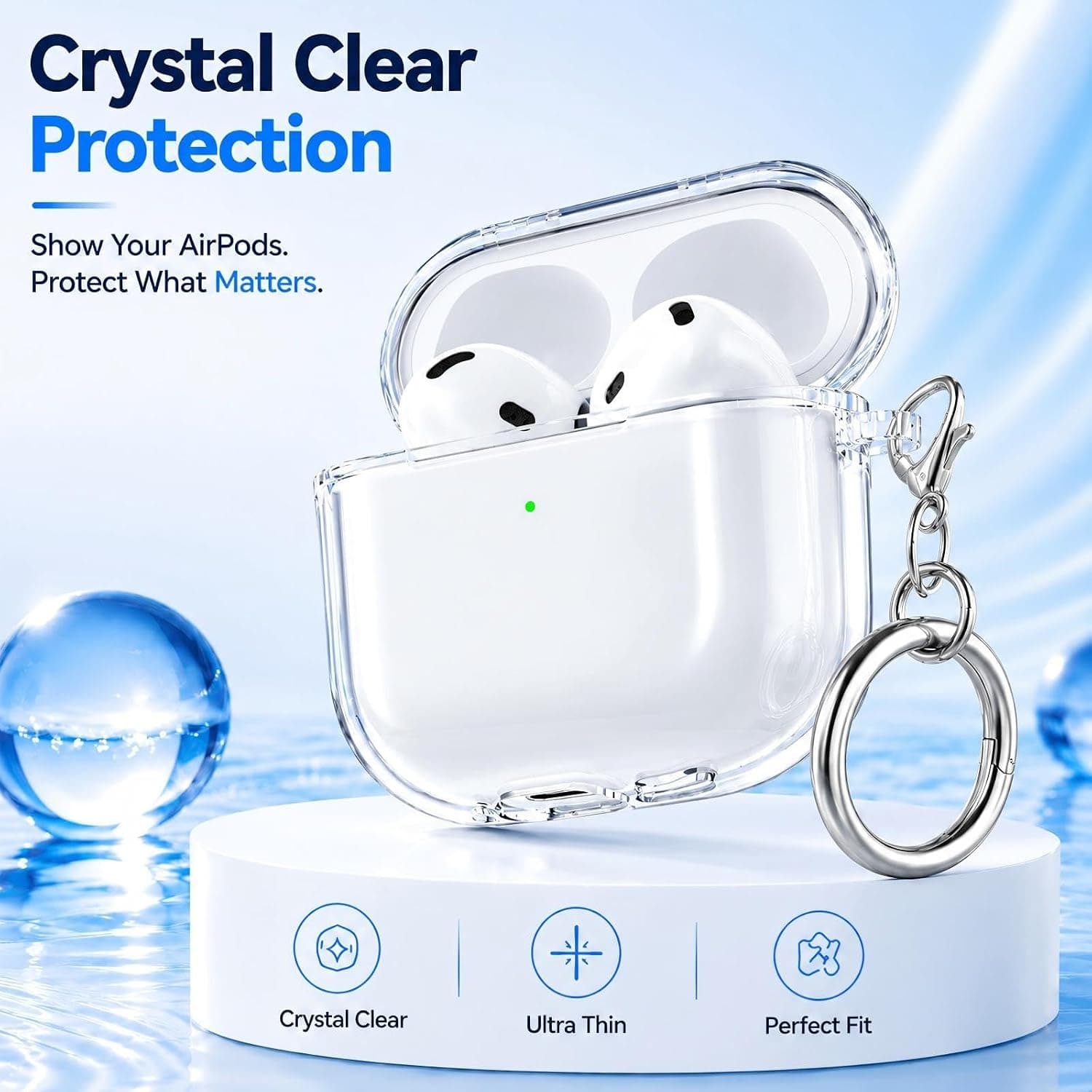 قاب شفاف MHYALUDO برای AirPods 5 (2026) و AirPods 4 (2024) سفید قاب شفاف MHYALUDO برای AirPods 5 (2026) و AirPods 4 (2024) سفید