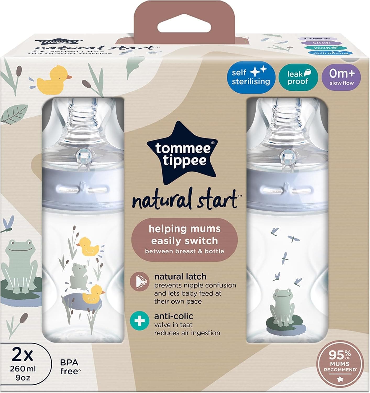 شیشه شیر کودک Tommee Tippee مدل Natural Start 260ml بسته 2 عددی ضد نفخ شیشه شیر کودک Tommee Tippee مدل Natural Start 260ml بسته 2 عددی ضد نفخ