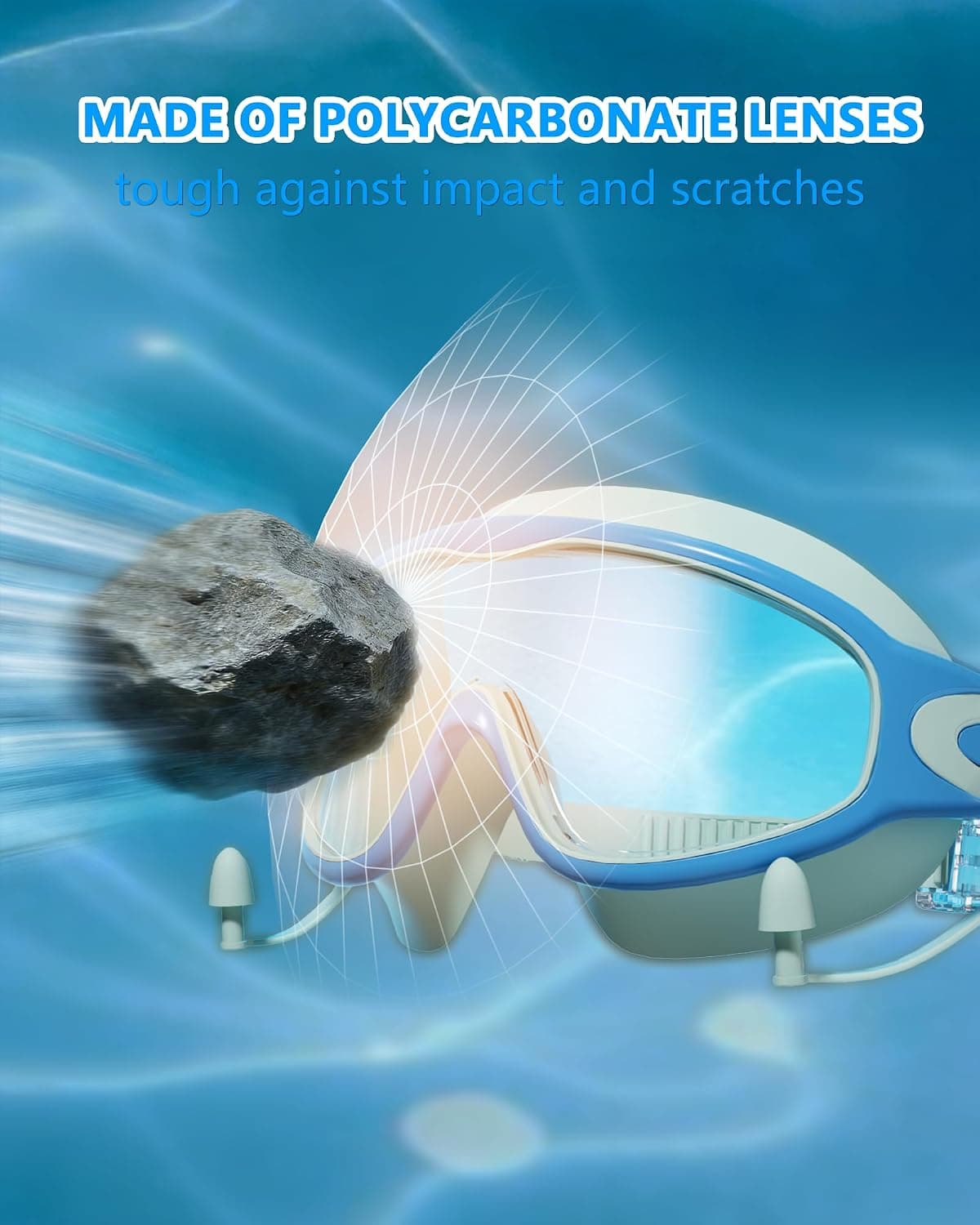 عینک شنای کودک ۳ تا ۱۵ سال YLKJSWIM با گوشگیر، قاب بزرگ ضدبخار و UV 2PCS عینک شنای کودک ۳ تا ۱۵ سال YLKJSWIM با گوشگیر، قاب بزرگ ضدبخار و UV 2PCS