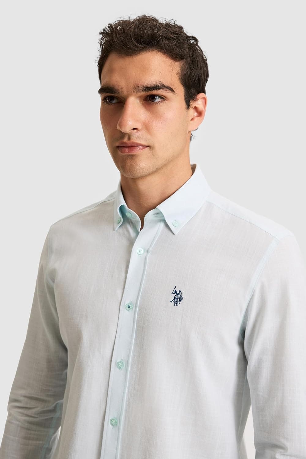 پیراهن مردانه آستینبلند ساده سبز U.S. POLO ASSN. مدل 50324660 VR016 پیراهن مردانه آستینبلند ساده سبز U.S. POLO ASSN. مدل 50324660 VR016