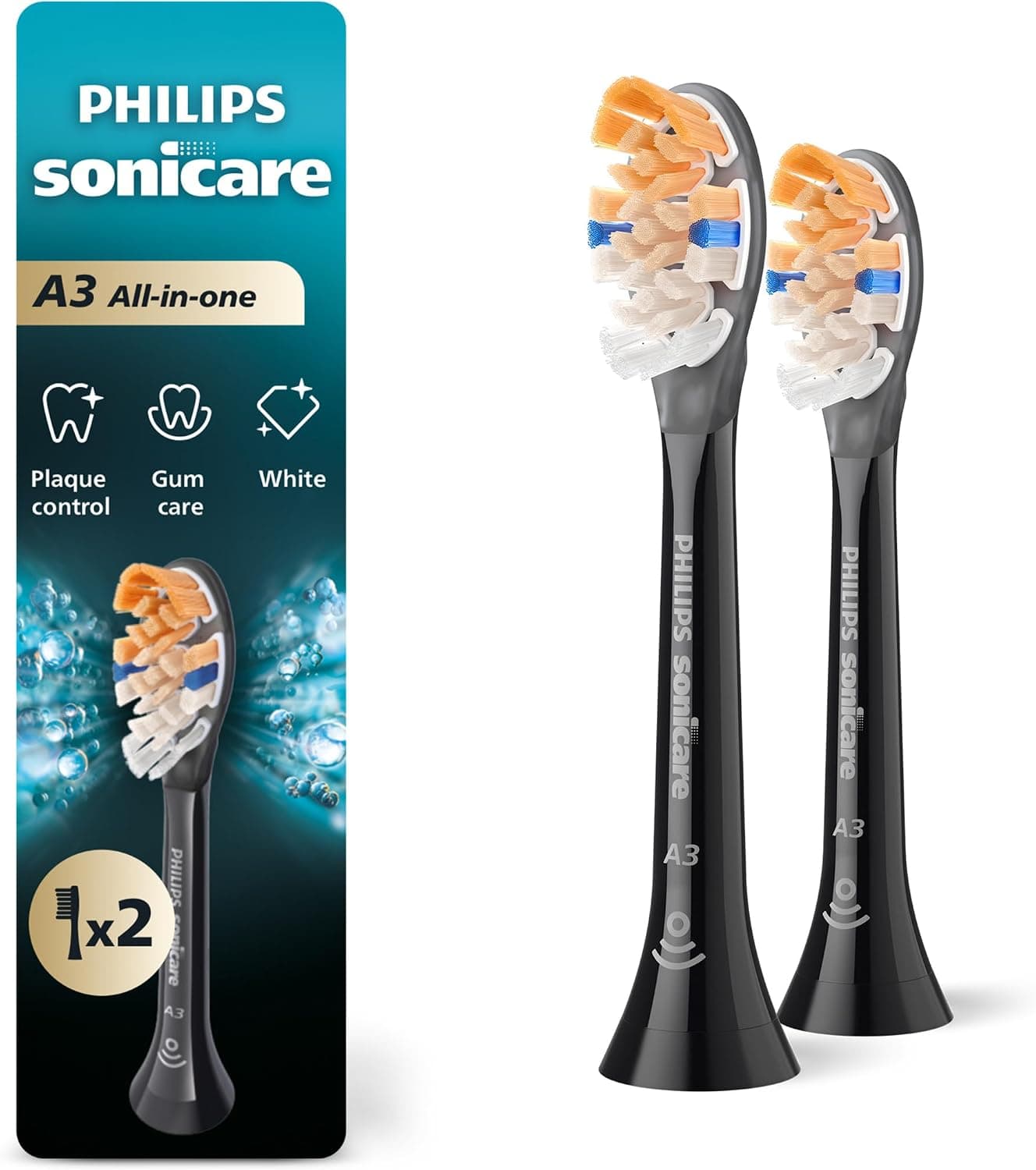 سری یدک اصلی مسواک برقی Philips Sonicare A3، 2 عدد، مشکی، مدل HX9092/95 سری یدک اصلی مسواک برقی Philips Sonicare A3، 2 عدد، مشکی، مدل HX9092/95