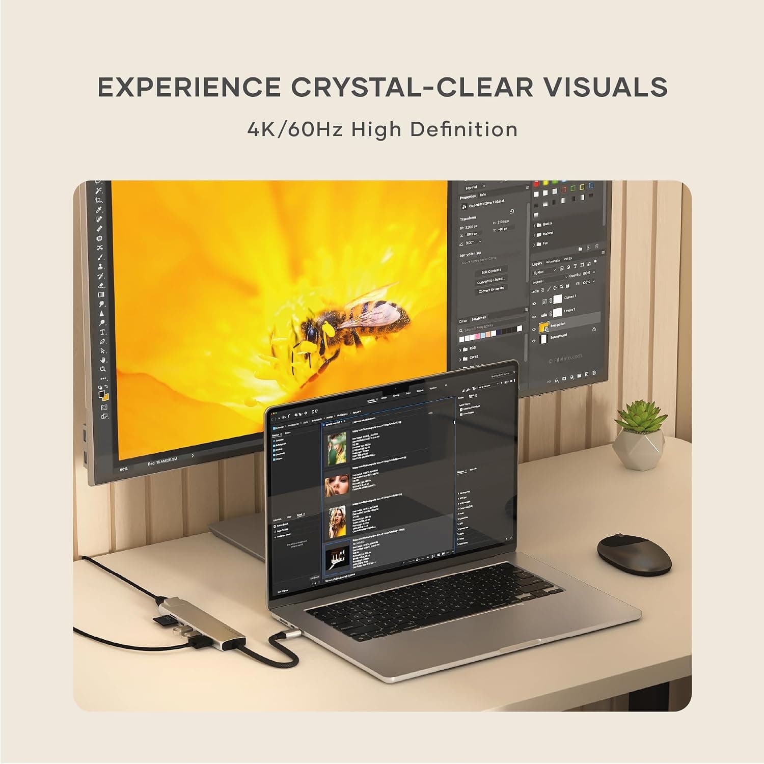هاب USB-C هفتپورت Satechi با اترنت، HDMI مدل 4K@60Hz، نقرهای هاب USB-C هفتپورت Satechi با اترنت، HDMI مدل 4K@60Hz، نقرهای