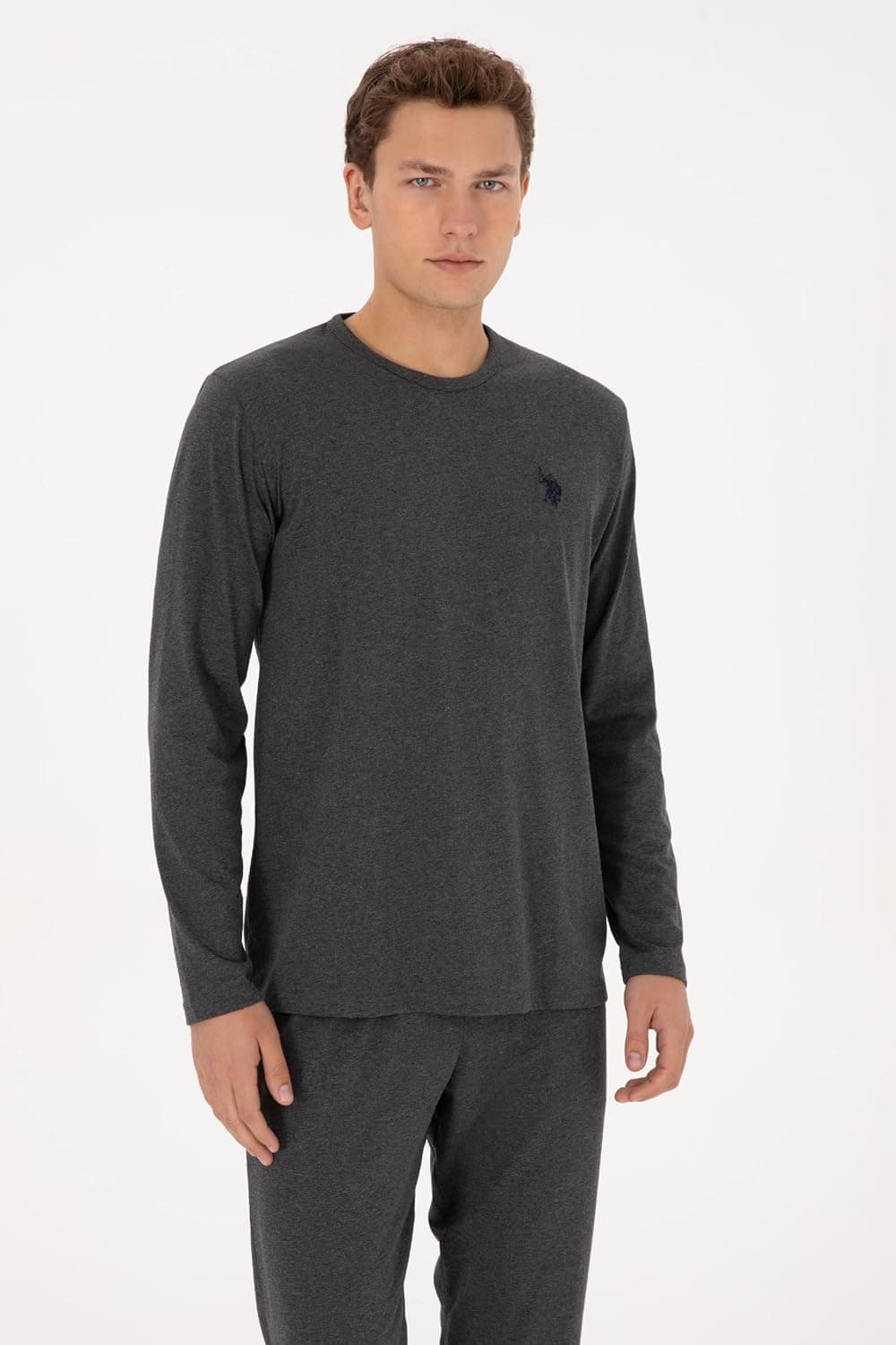 ست پیجامه مردانه U.S. POLO ASSN. رنگ خاکستری زغالی ملانژ مدل 50318602-VR081 ست پیجامه مردانه U.S. POLO ASSN. رنگ خاکستری زغالی ملانژ مدل 50318602-VR081