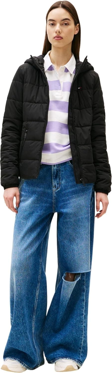 کاپشن زنانه Tommy Jeans مدل TJW SLIM LW HOODED PADDED JACKET کاپشن زنانه Tommy Jeans مدل TJW SLIM LW HOODED PADDED JACKET