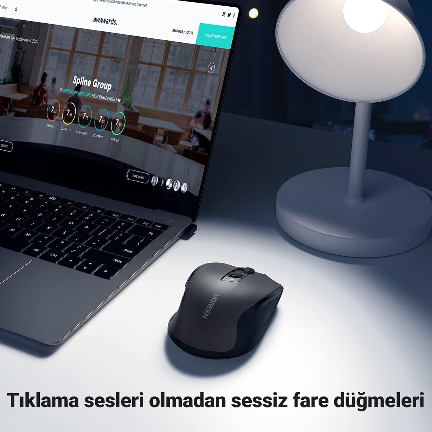 ماوس بیسیم لپتاپ UGREEN ارگونومیک با کلیک بیصدا، ردیابی دقیق، 4000 DPI قابل تنظیم و باتری 18 ماهه ماوس بیسیم لپتاپ UGREEN ارگونومیک با کلیک بیصدا، ردیابی دقیق، 4000 DPI قابل تنظیم و باتری 18 ماهه