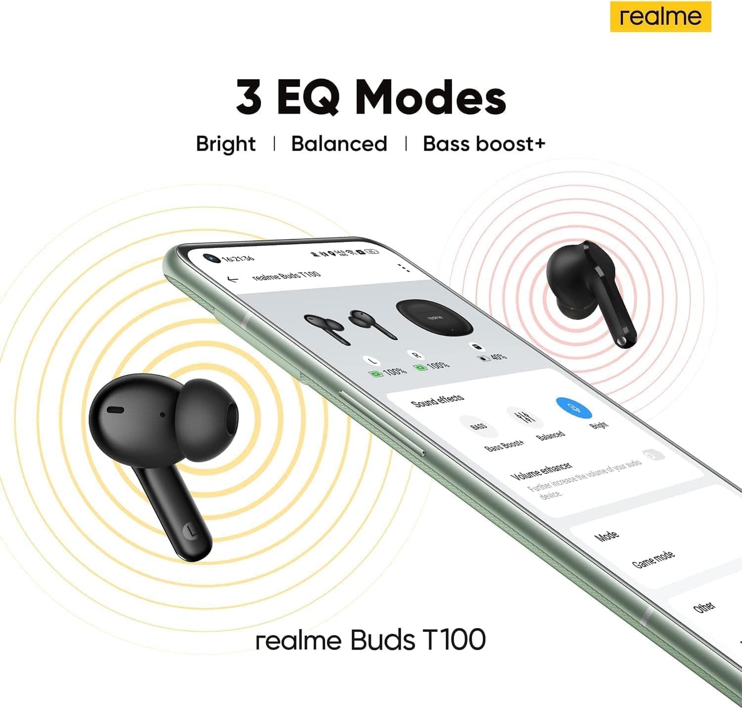 هندزفری بلوتوثی realme Buds T100 مدل RMA2109 سفید هندزفری بلوتوثی realme Buds T100 مدل RMA2109 سفید