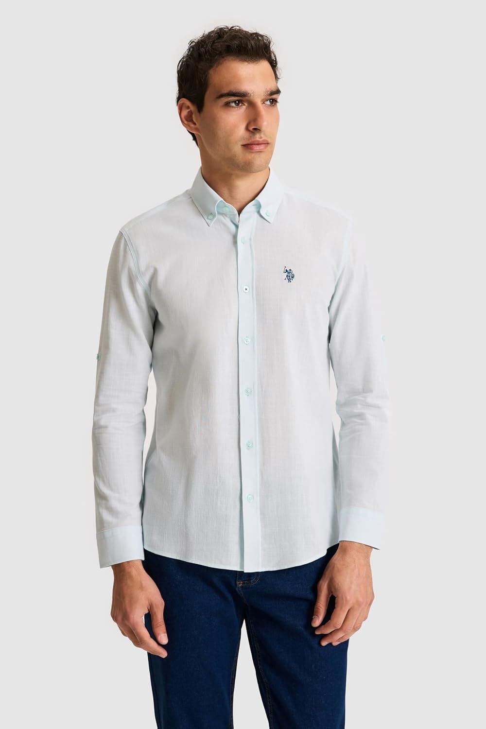 پیراهن مردانه آستینبلند ساده سبز U.S. POLO ASSN. مدل 50324660 VR016 پیراهن مردانه آستینبلند ساده سبز U.S. POLO ASSN. مدل 50324660 VR016