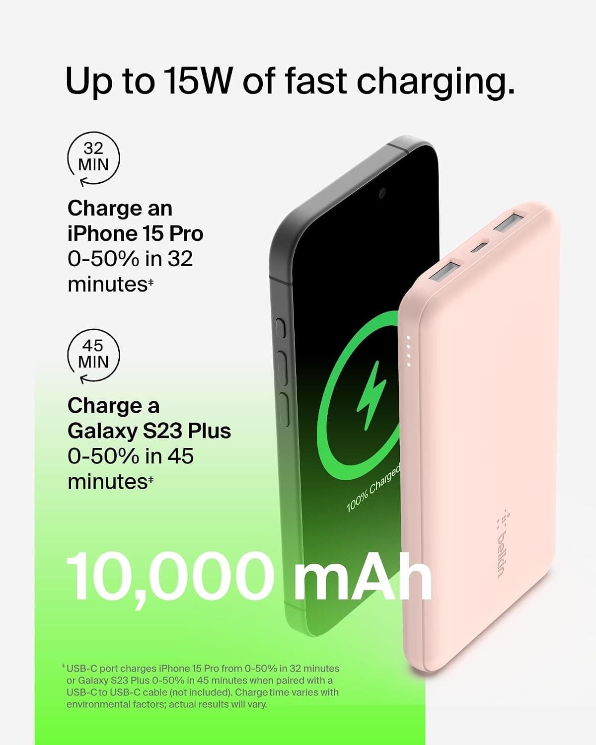 پاوربانک Belkin BoostCharge 10000mAh 15W با 1 پورت USB-C و 2 پورت USB-A پاوربانک Belkin BoostCharge 10000mAh 15W با 1 پورت USB-C و 2 پورت USB-A