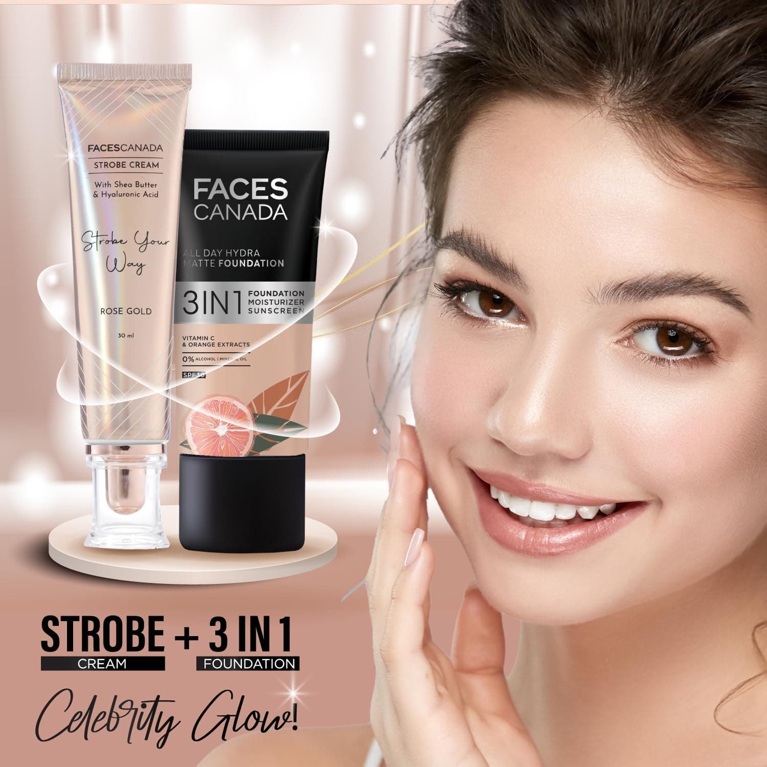 کرم استروب FACESCANADA رنگ رز گلد 30ml کرم استروب FACESCANADA رنگ رز گلد 30ml