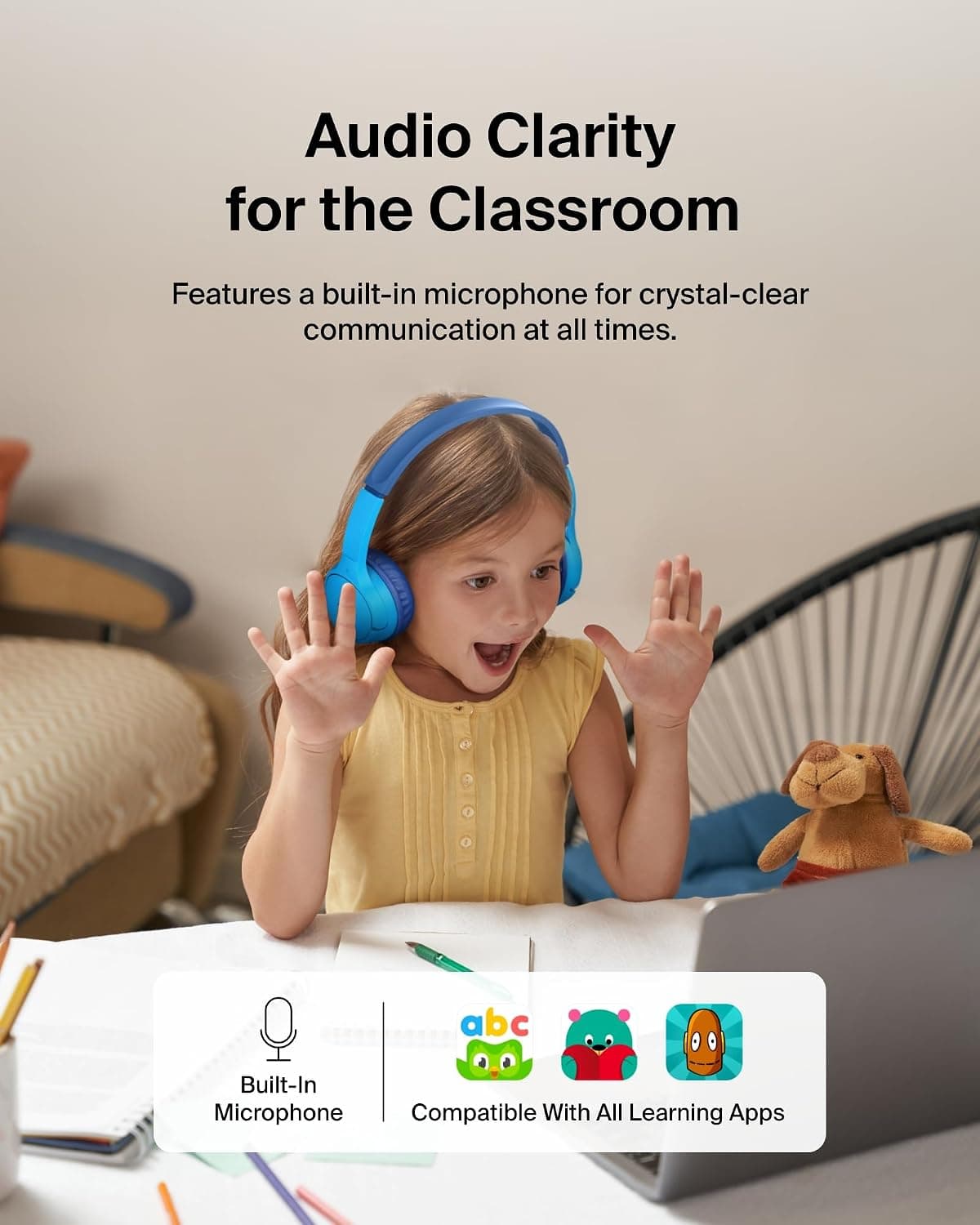 هدفون بیسیم کودکان Belkin SoundForm Mini با میکروفون داخلی آبی هدفون بیسیم کودکان Belkin SoundForm Mini با میکروفون داخلی آبی