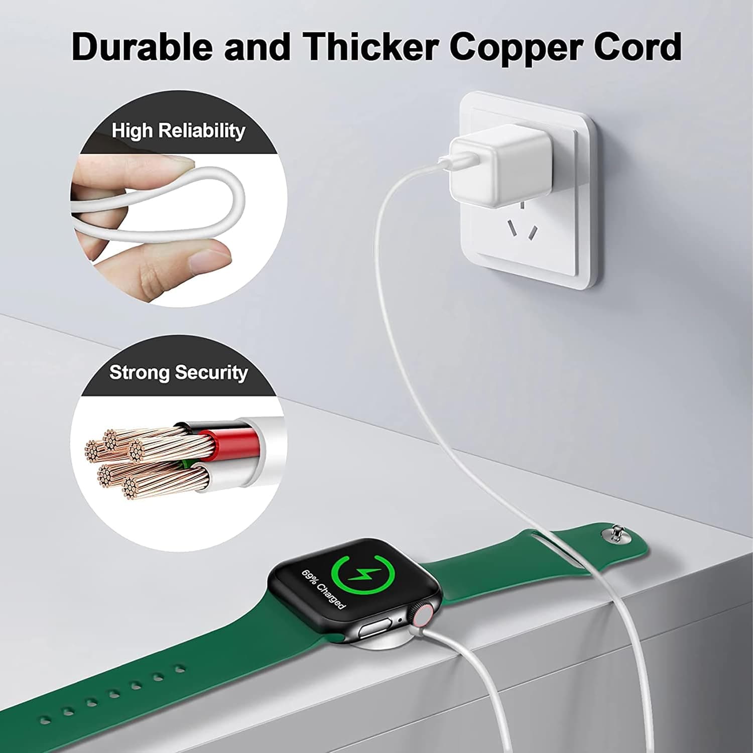 کابل شارژ مغناطیسی xiwxi مناسب Apple Watch پورت USB C سفید 1M کابل شارژ مغناطیسی xiwxi مناسب Apple Watch پورت USB C سفید 1M