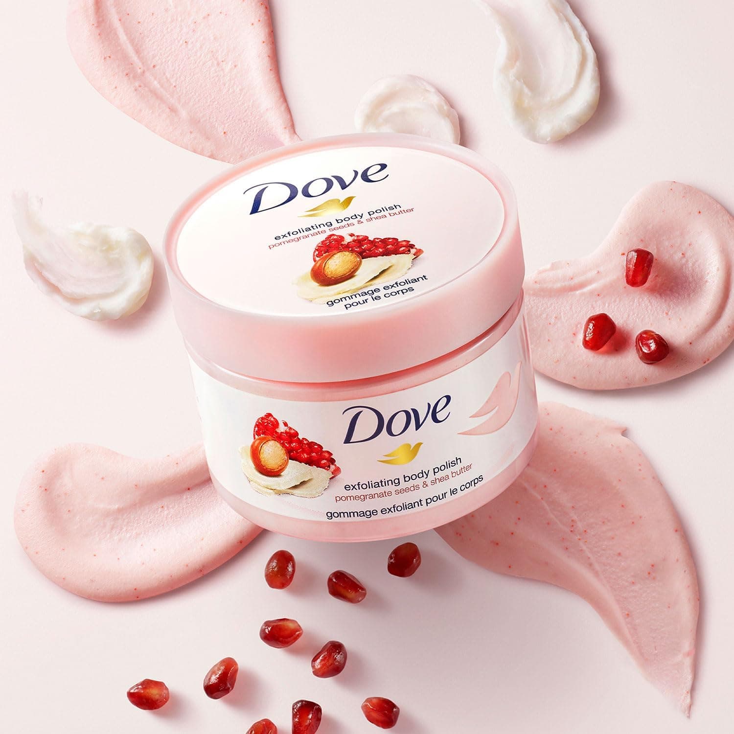 اسکراب بدن Dove لایهبردار با انار و کره شی 225ml اسکراب بدن Dove لایهبردار با انار و کره شی 225ml