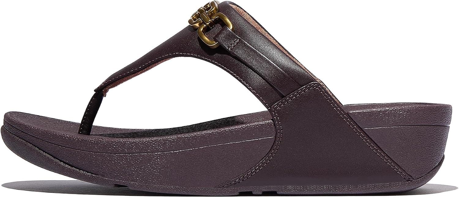 صندل زنانه انگشتی FitFlop چرمی مدل لژدار Lulu Square-Chain صندل زنانه انگشتی FitFlop چرمی مدل لژدار Lulu Square-Chain