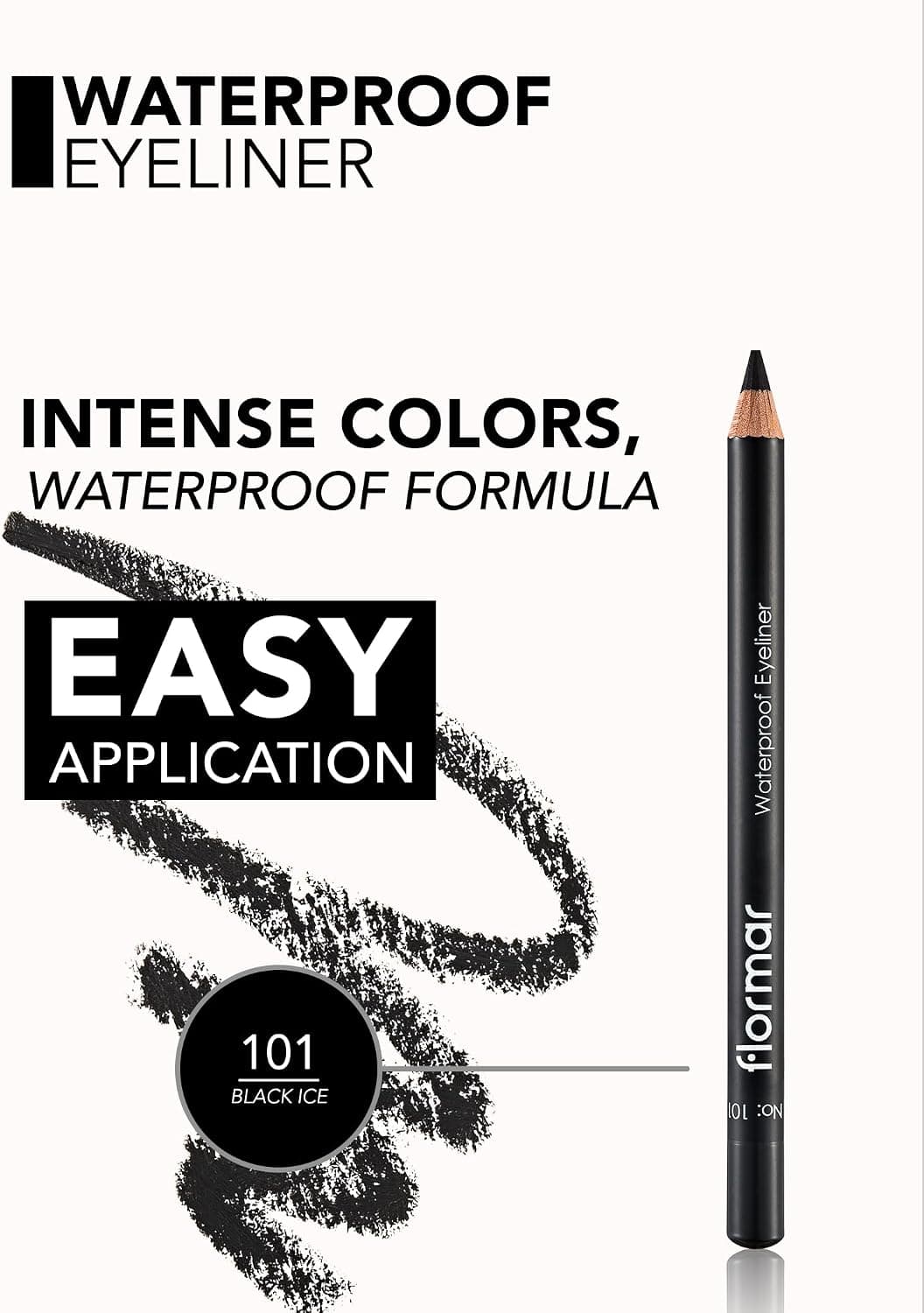 مداد چشم ضدآب با جلوه مات Flormar مشکی مدل 101 Black Ice مداد چشم ضدآب با جلوه مات Flormar مشکی مدل 101 Black Ice