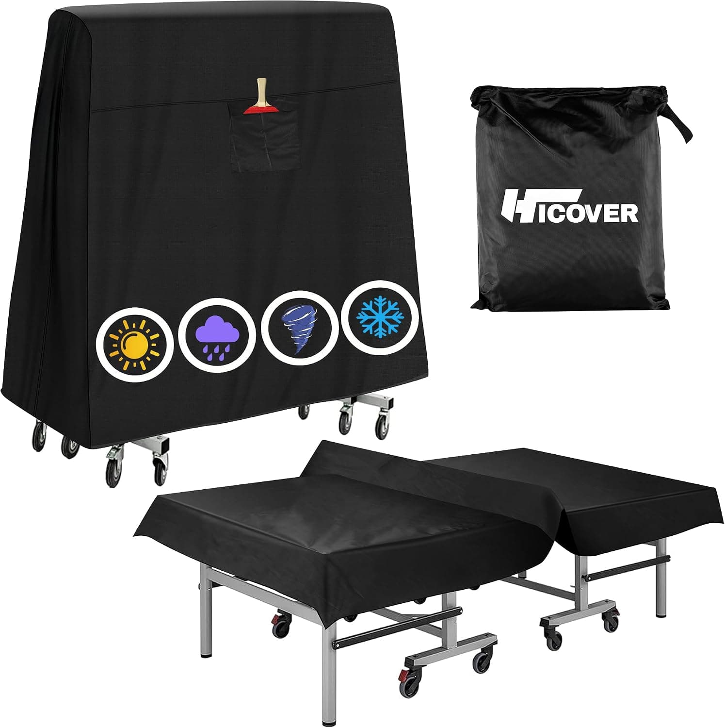 کاور میز پینگپنگ HICOVER پارچه آکسفورد 600D ضدآب و ضدآفتاب مناسب میزهای 9x5 FT کاور میز پینگپنگ HICOVER پارچه آکسفورد 600D ضدآب و ضدآفتاب مناسب میزهای 9x5 FT