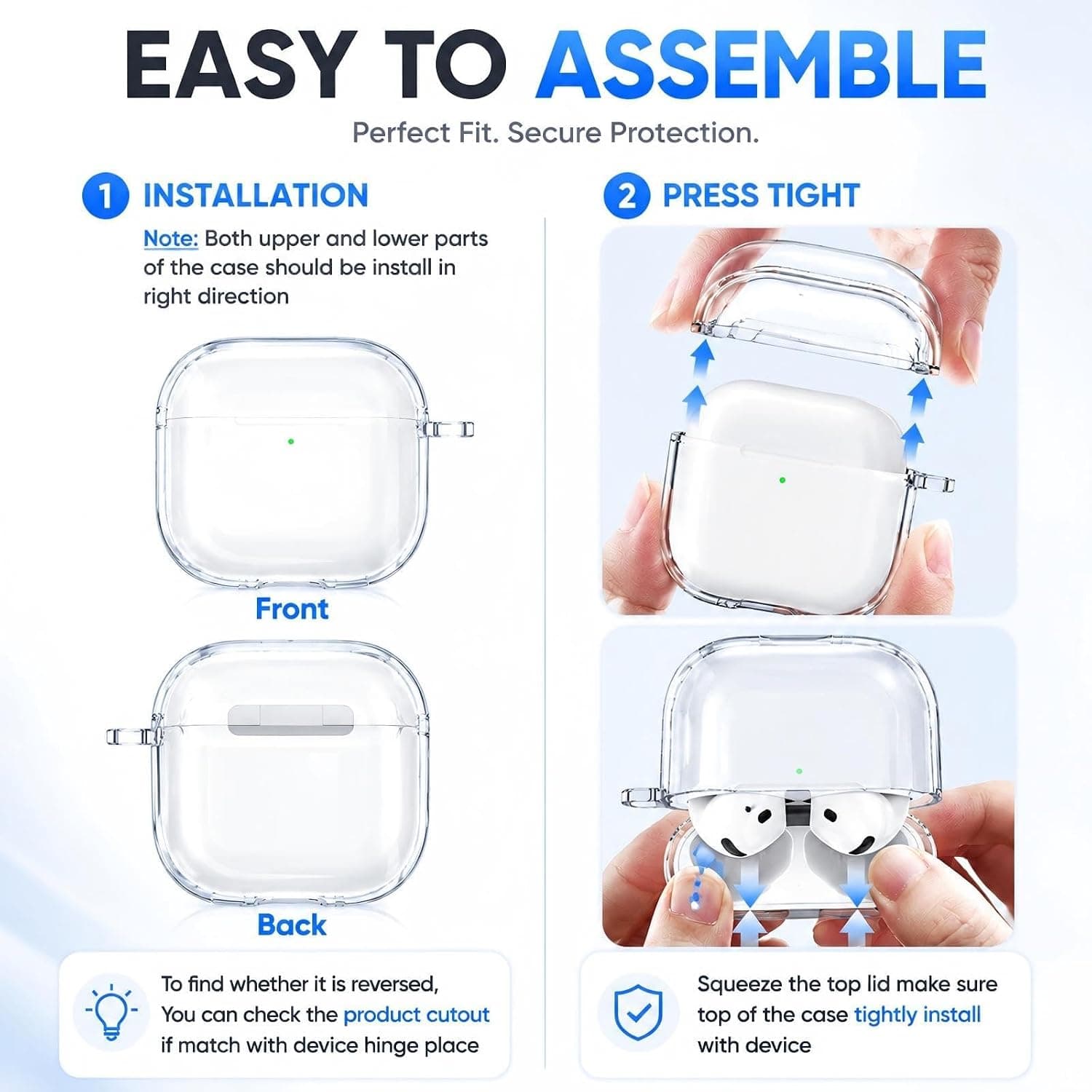 قاب شفاف MHYALUDO برای AirPods 5 (2026) و AirPods 4 (2024) سفید قاب شفاف MHYALUDO برای AirPods 5 (2026) و AirPods 4 (2024) سفید