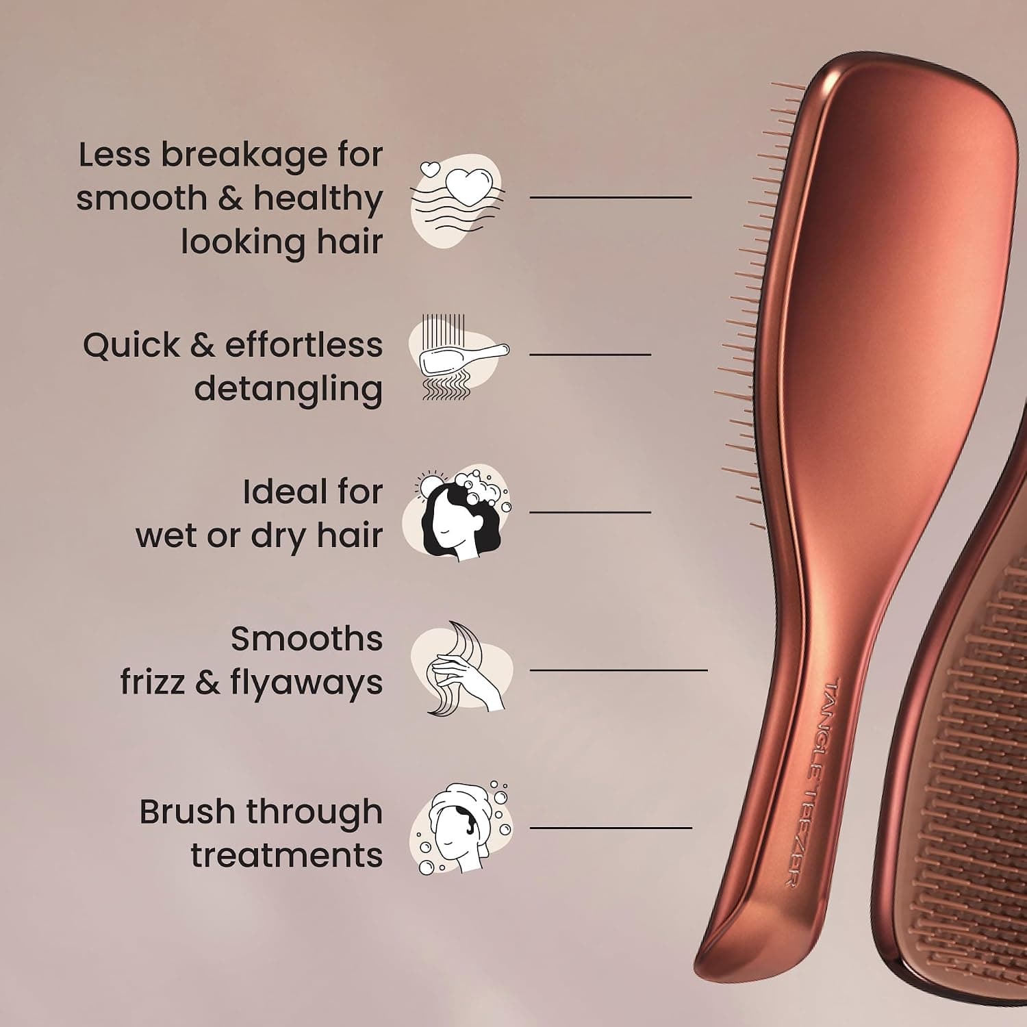 برس مو Tangle Teezer بازکننده گره مدل Ultimate Detangler Chrome- Choc bronze برس مو Tangle Teezer بازکننده گره مدل Ultimate Detangler Chrome- Choc bronze