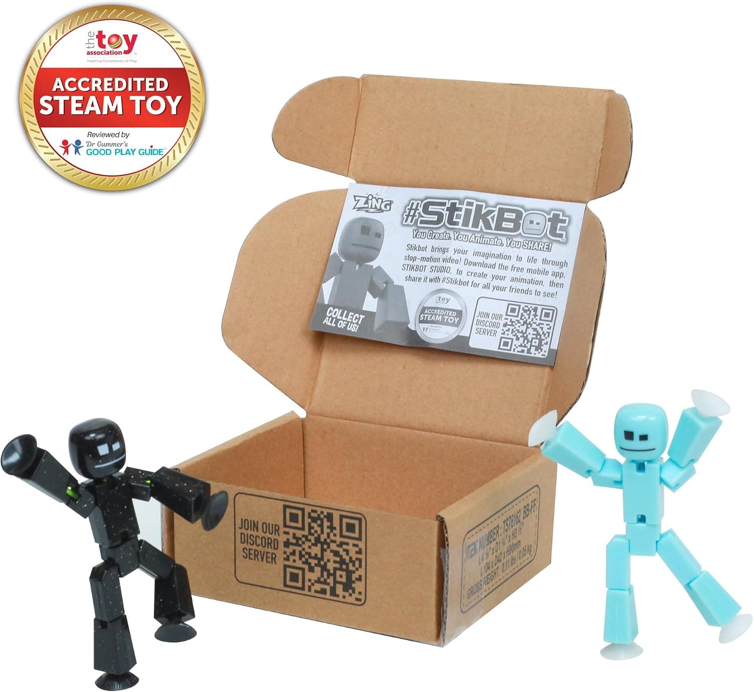 ست فیگورهای اکشن کلکسیونی مناسب بالای ۴ سال Zing مدل StikBot Dual Pack شامل 2 StikBots و لوازم جانبی ست فیگورهای اکشن کلکسیونی مناسب بالای ۴ سال Zing مدل StikBot Dual Pack شامل 2 StikBots و لوازم جانبی