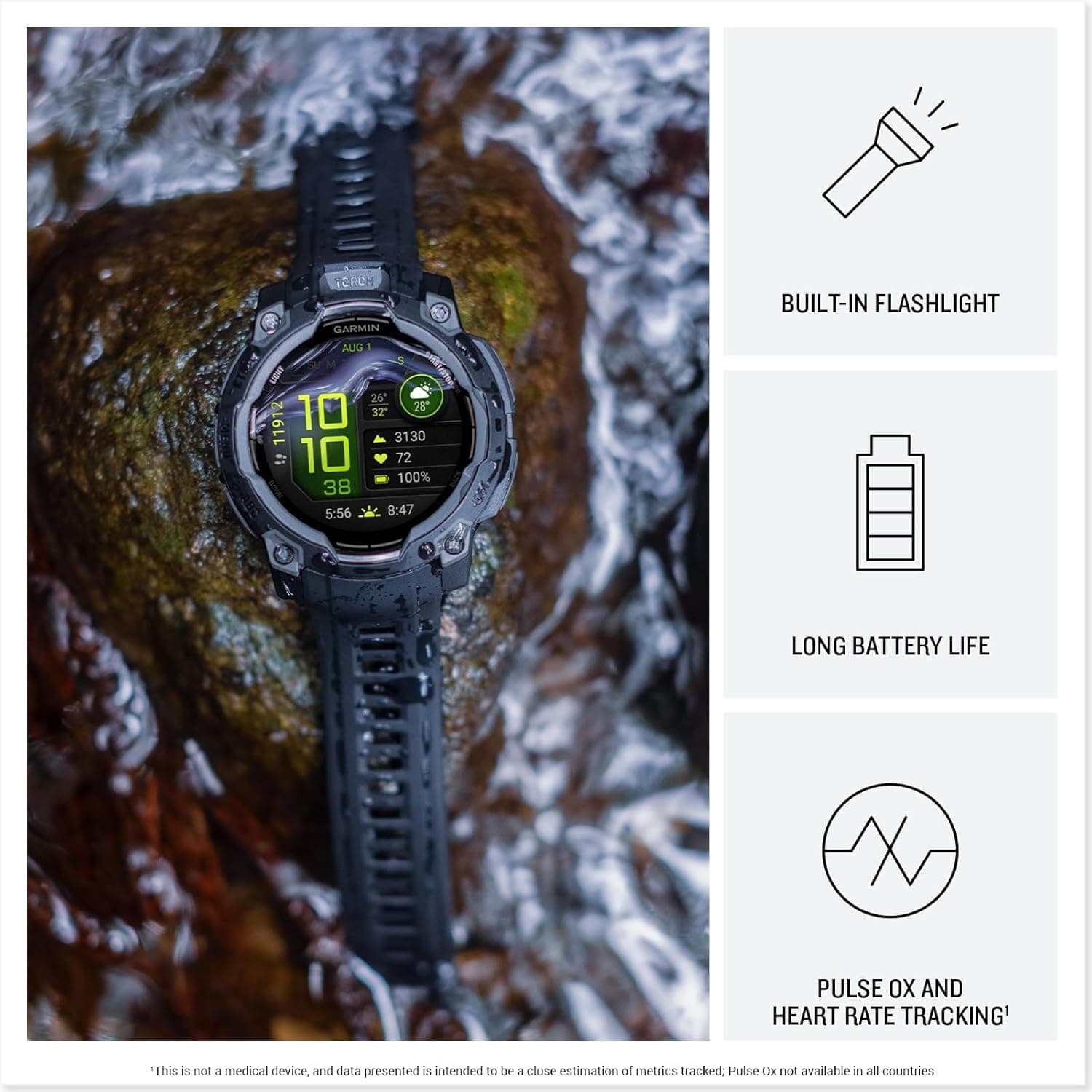 ساعت هوشمند GPS Garmin مشکی مقاوم با نمایشگر AMOLED مدل Instinct 3-45mm ساعت هوشمند GPS Garmin مشکی مقاوم با نمایشگر AMOLED مدل Instinct 3-45mm