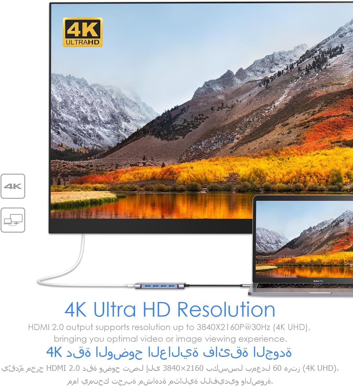 هاب USB-C چندپورت LENTION با خروجی 4K HDMI مدل CB-C35 خاکستری فضایی هاب USB-C چندپورت LENTION با خروجی 4K HDMI مدل CB-C35 خاکستری فضایی