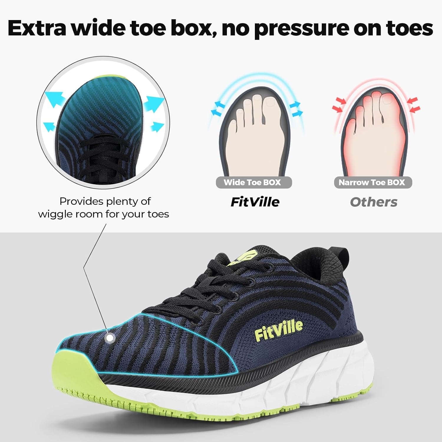 کفش دویدن مردانه FitVille پنجهپهن کفش دویدن مردانه FitVille پنجهپهن