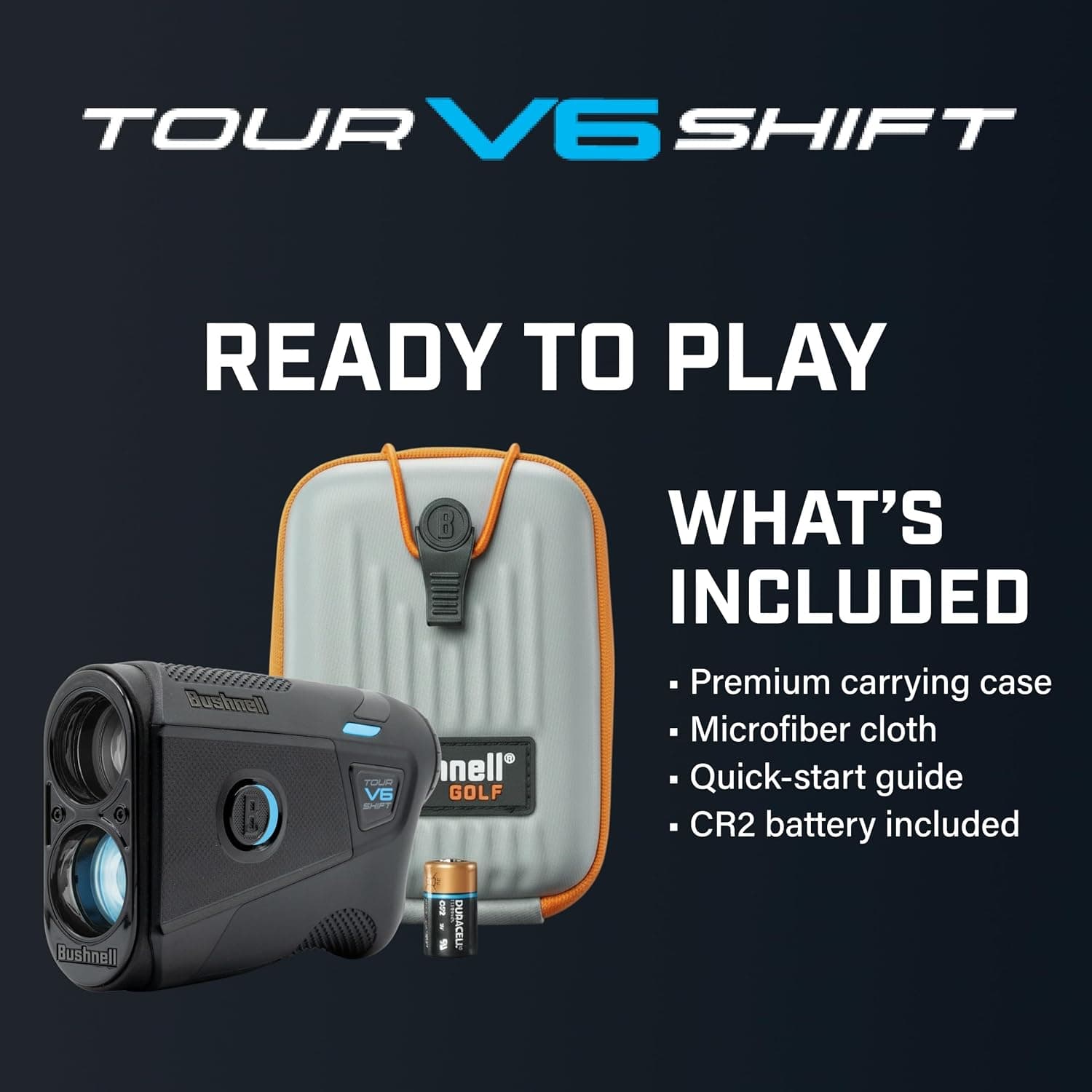 فاصلهیاب لیزری گلف Bushnell Golf Tour V6 Shift با جبران شیب و قفل پرچم لرزشی، برد 1300-Yard فاصلهیاب لیزری گلف Bushnell Golf Tour V6 Shift با جبران شیب و قفل پرچم لرزشی، برد 1300-Yard