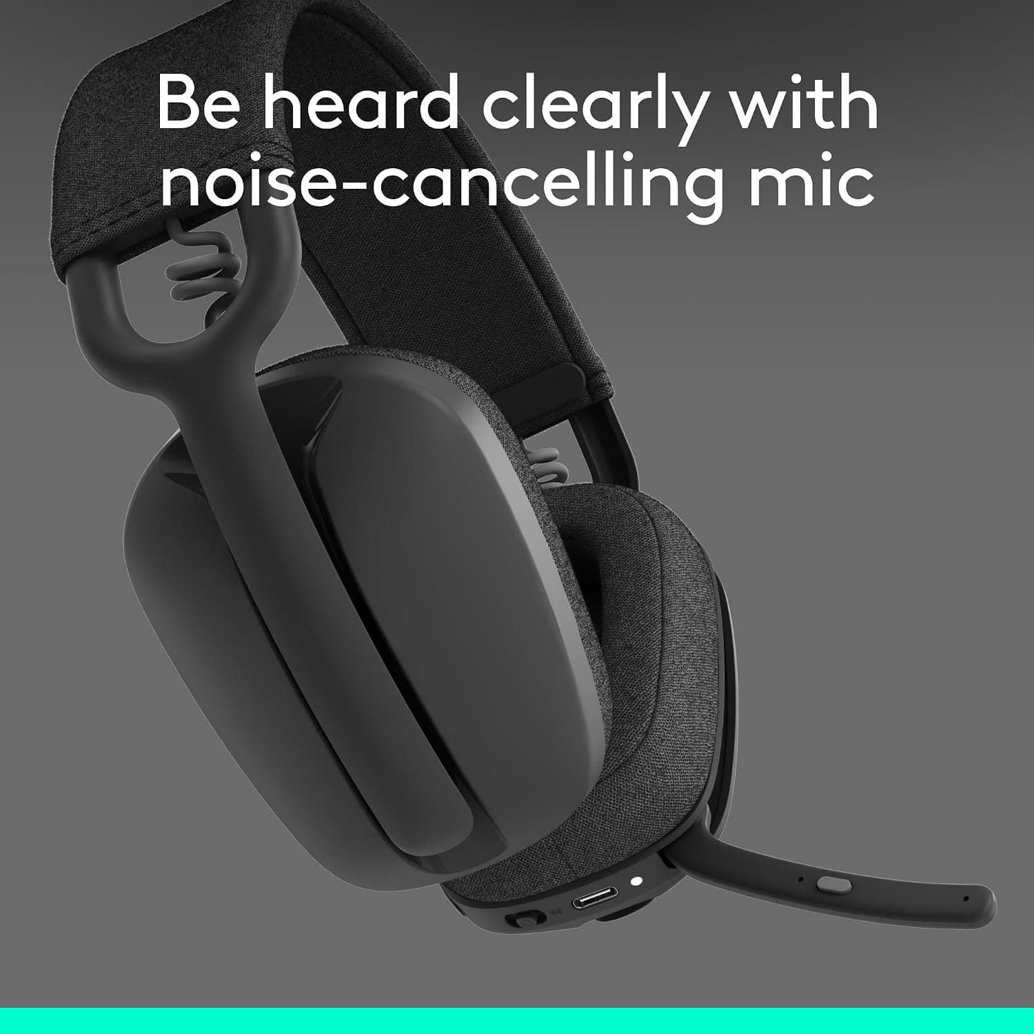 هدفون بیسیم رویگوش Logitech میکروفون حذف نویز مدل Zone Vibe 100 گرافیتی هدفون بیسیم رویگوش Logitech میکروفون حذف نویز مدل Zone Vibe 100 گرافیتی