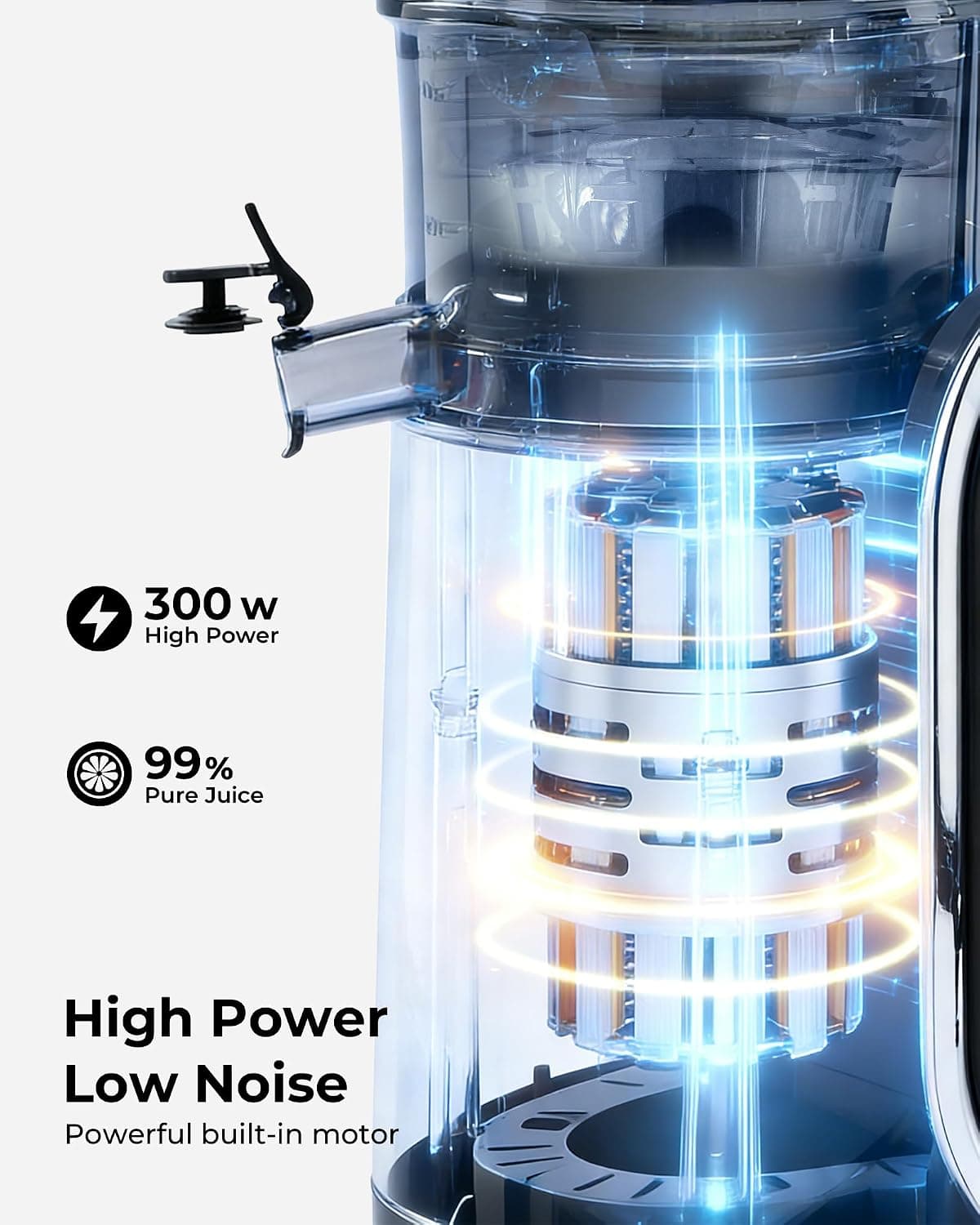 آبمیوهگیری سرد SUSTEAS با توان 300 Watt و ظرفیت 50oz خاکستری نقرهای آبمیوهگیری سرد SUSTEAS با توان 300 Watt و ظرفیت 50oz خاکستری نقرهای