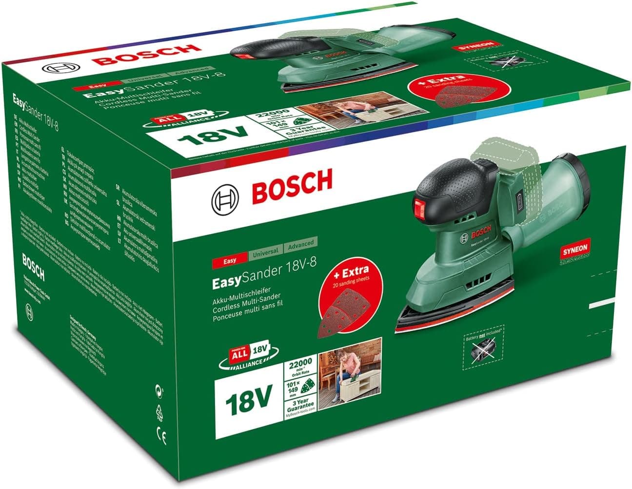 ساینده چندکاره شارژی Bosch مدل EasySander 18V-8 بدون باتری برای چوب ساینده چندکاره شارژی Bosch مدل EasySander 18V-8 بدون باتری برای چوب