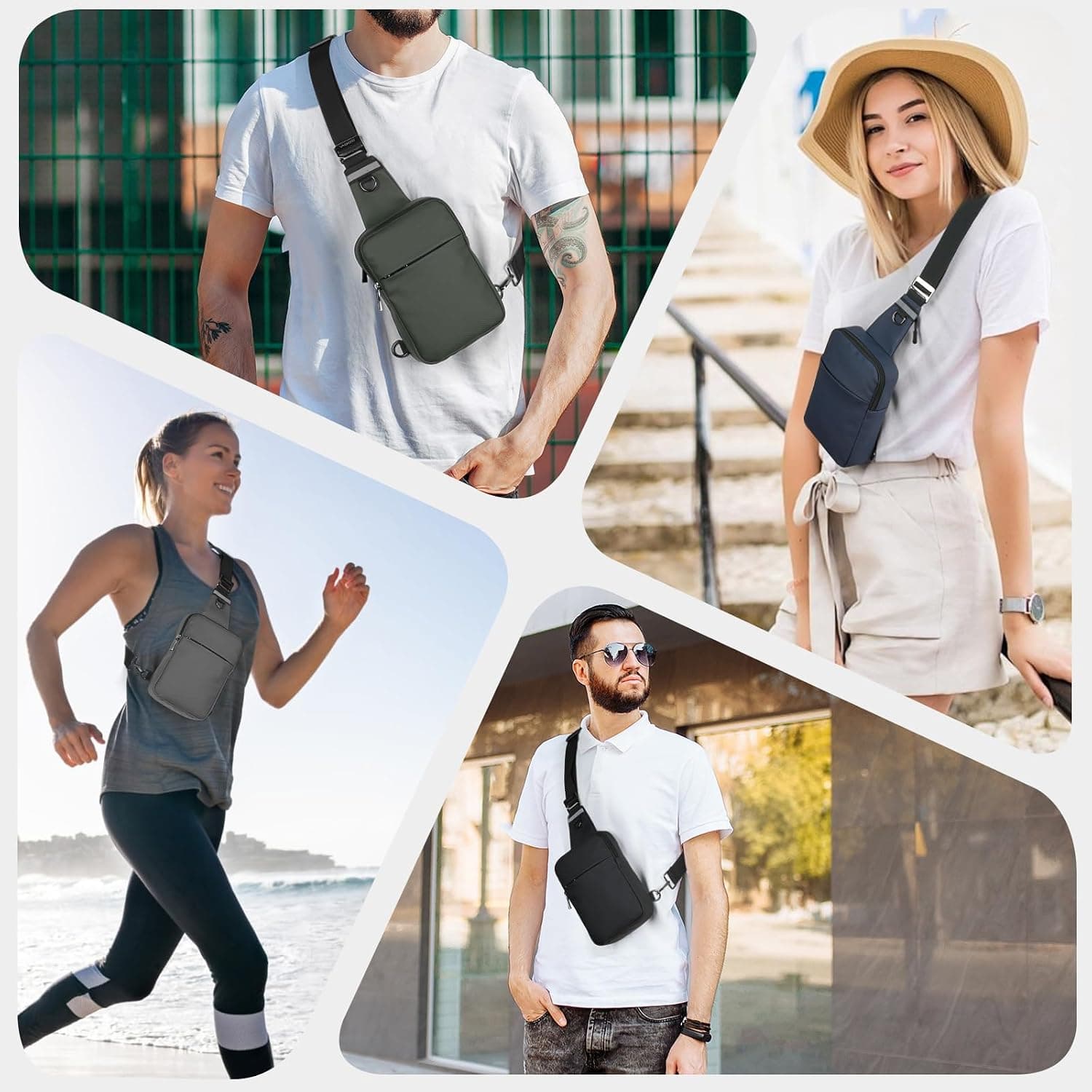 کیف دوشی کراسبادی سینهای زنانه و مردانه BROADREAM ضدآب با محفظه موبایل و جیب زیپدار مسدودکننده RFID کیف دوشی کراسبادی سینهای زنانه و مردانه BROADREAM ضدآب با محفظه موبایل و جیب زیپدار مسدودکننده RFID