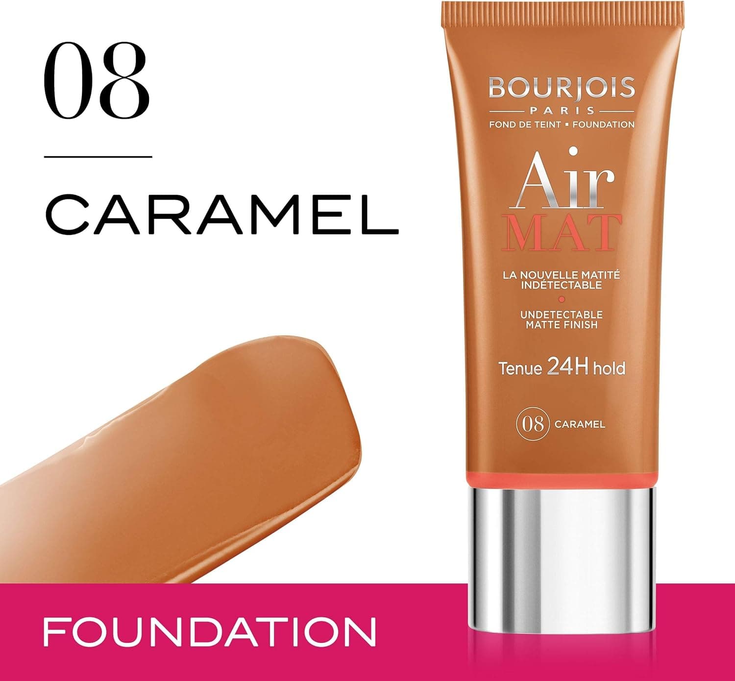 کرمپودر Bourjois Air Mat 24H رنگ 08 Caramel حجم 30 ML کرمپودر Bourjois Air Mat 24H رنگ 08 Caramel حجم 30 ML