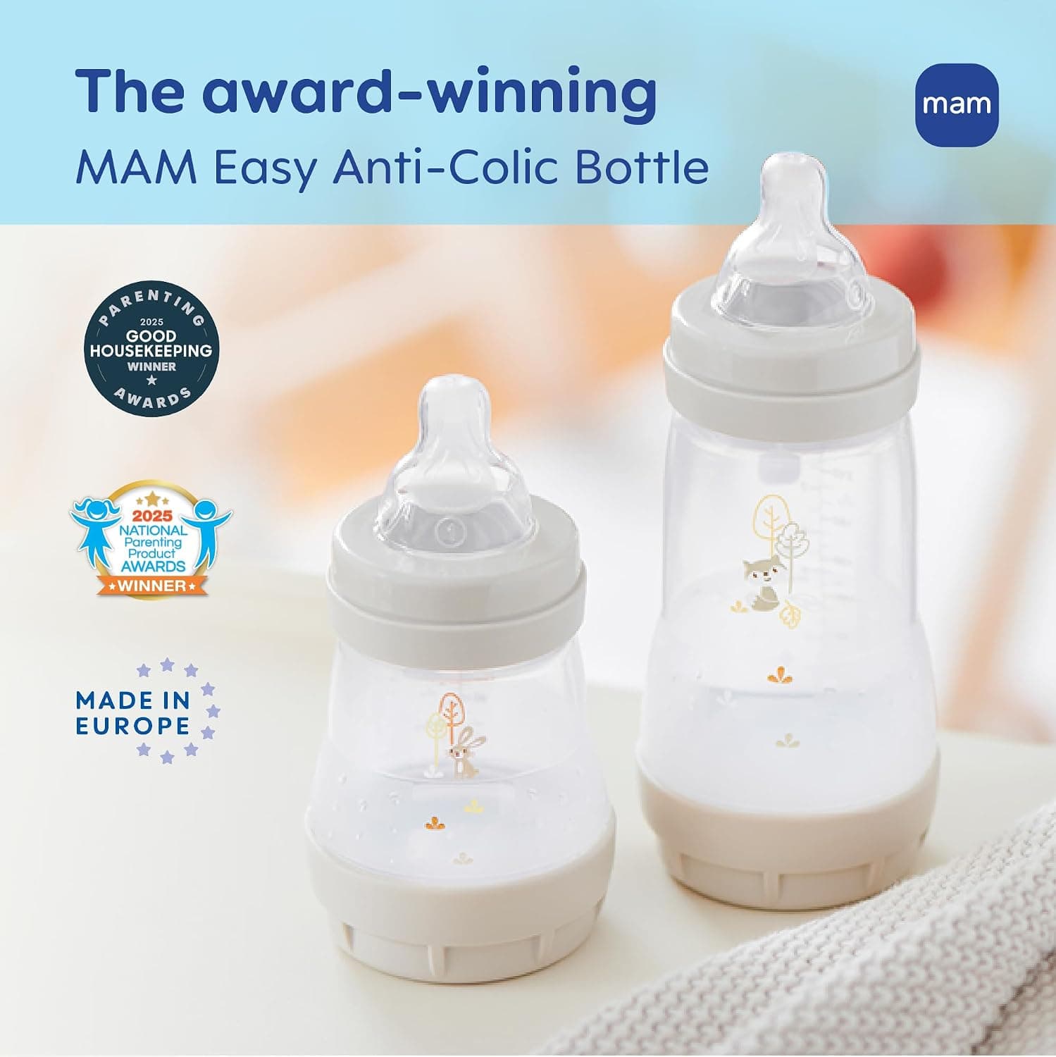 شیشه شیر دخترانه MAM ضد نفخ مدل Easy Start 9 oz 2 Count شیشه شیر دخترانه MAM ضد نفخ مدل Easy Start 9 oz 2 Count