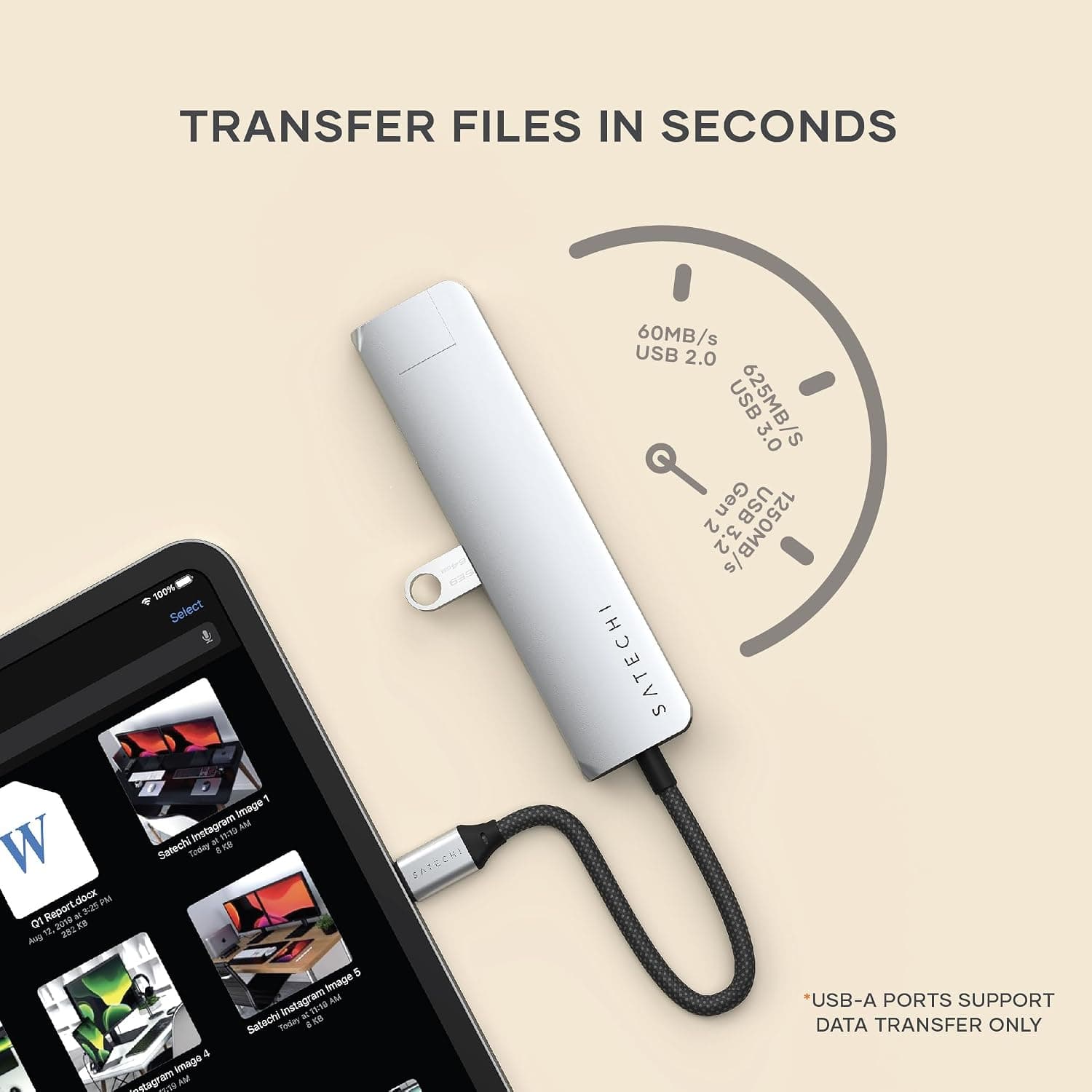 هاب USB-C هفتپورت Satechi با اترنت، HDMI مدل 4K@60Hz، نقرهای هاب USB-C هفتپورت Satechi با اترنت، HDMI مدل 4K@60Hz، نقرهای