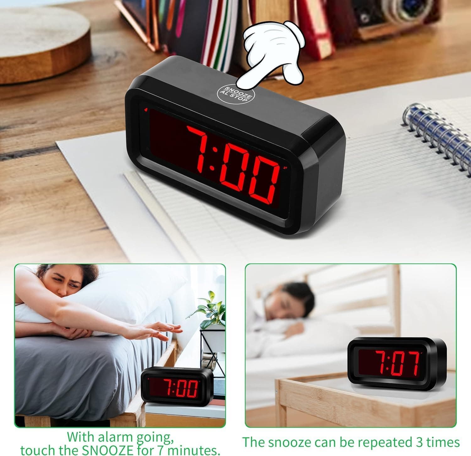 ساعت زنگدار دیجیتال LED با باتری KWANWA نمایشگر قرمز بزرگ کوچک ساعت زنگدار دیجیتال LED با باتری KWANWA نمایشگر قرمز بزرگ کوچک
