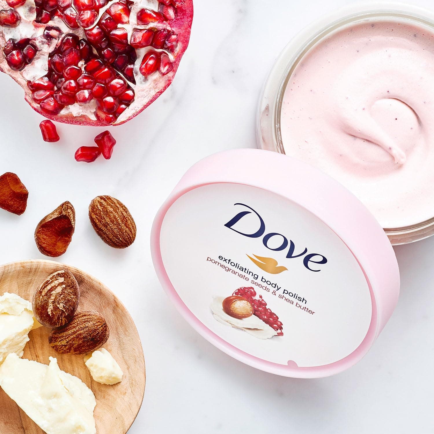 اسکراب بدن Dove لایهبردار با انار و کره شی 225ml اسکراب بدن Dove لایهبردار با انار و کره شی 225ml