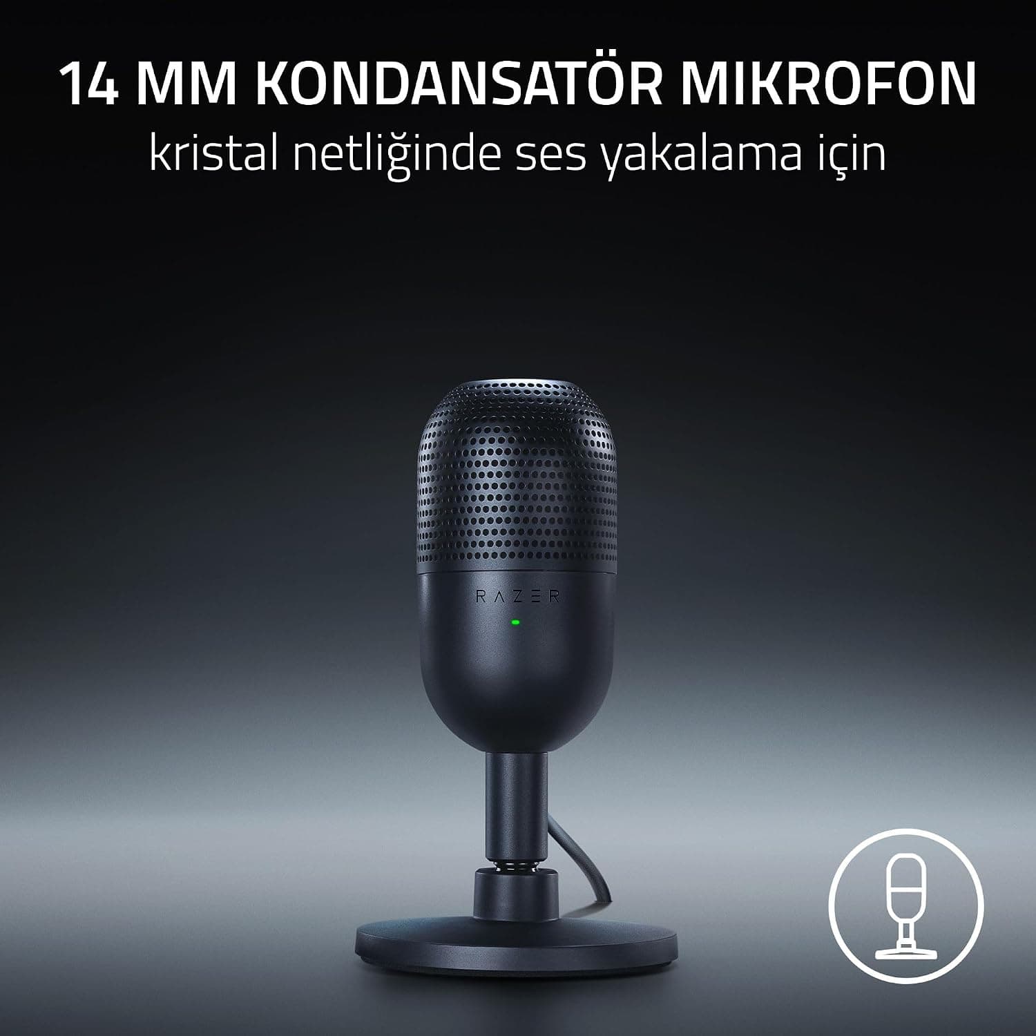 میکروفون USB Razer Seiren V3 Mini مشکی کاندنسر 14mm با دریافت کاردیوید میکروفون USB Razer Seiren V3 Mini مشکی کاندنسر 14mm با دریافت کاردیوید