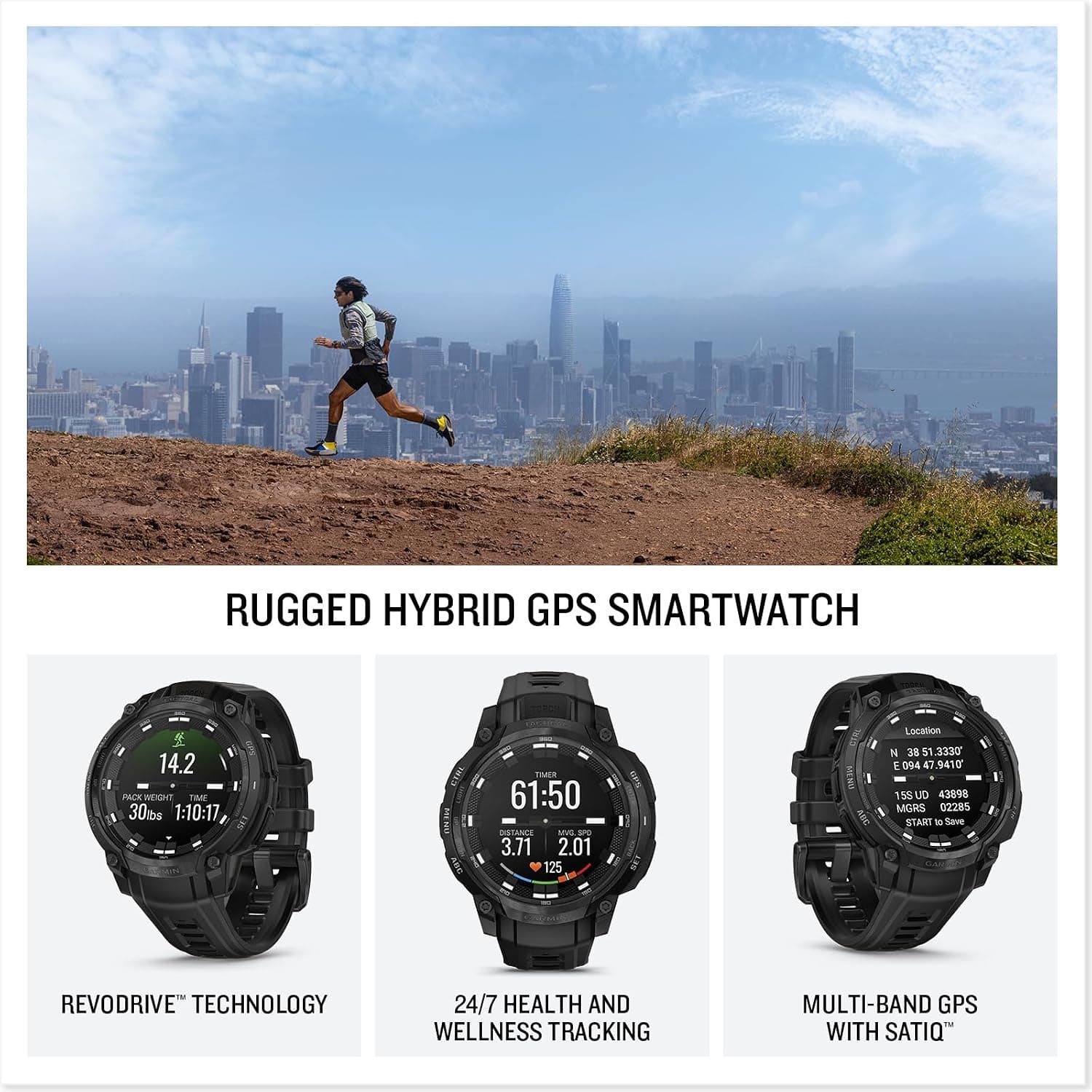 ساعت تاکتیکال هوشمند هیبریدی GPS Garmin Instinct Crossover AMOLED - Tactical Edition با عقربههای آنالوگ و بند سیلیکونی مشکی ساعت تاکتیکال هوشمند هیبریدی GPS Garmin Instinct Crossover AMOLED - Tactical Edition با عقربههای آنالوگ و بند سیلیکونی مشکی