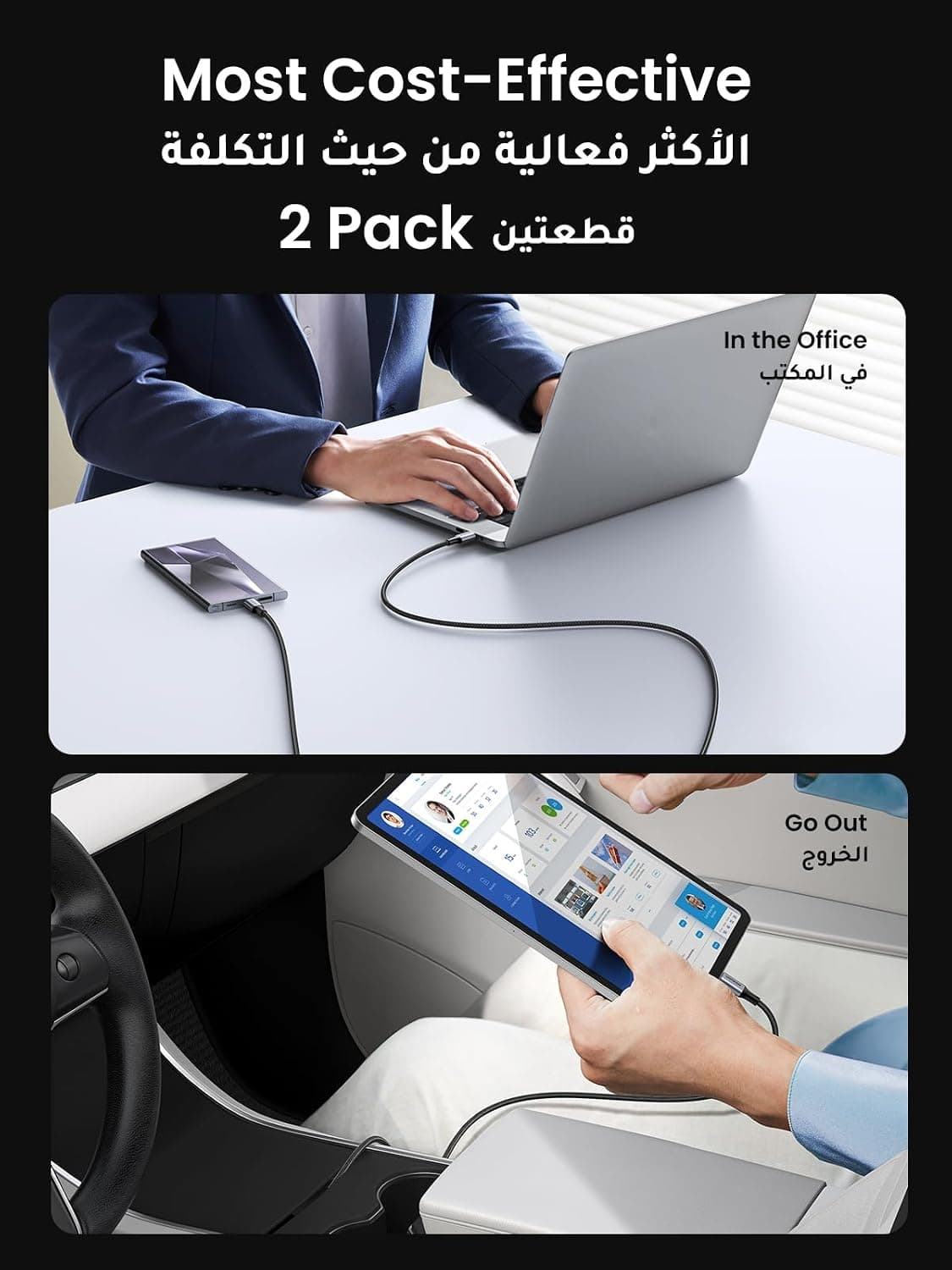 کابل Type C UGREEN شارژ سریع 60W سازگار با لپتاپ 1M کابل Type C UGREEN شارژ سریع 60W سازگار با لپتاپ 1M